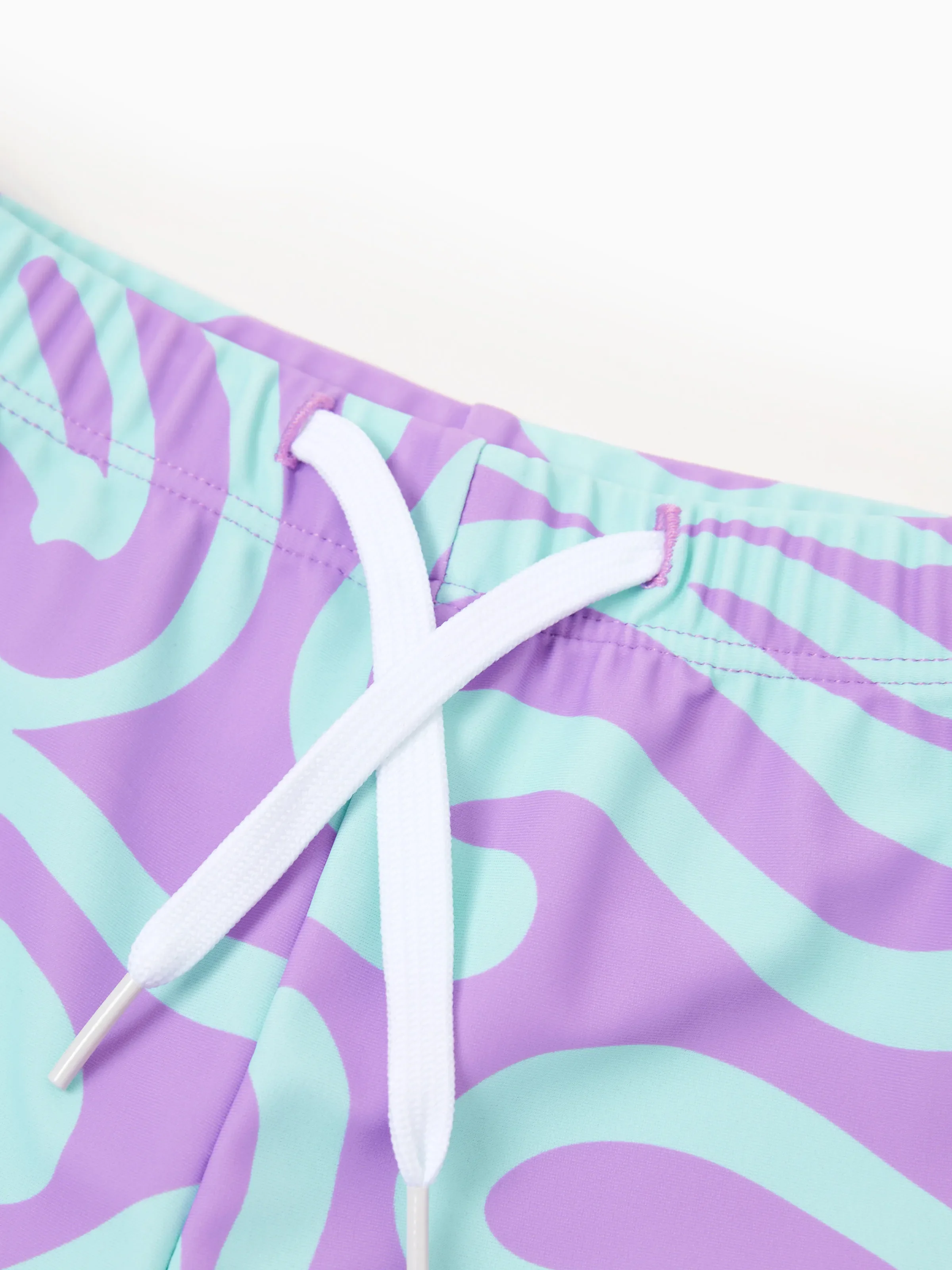 Toddler Boy Trendy Purple & Blue Wave Print Swim Trunks Purple - Image 2