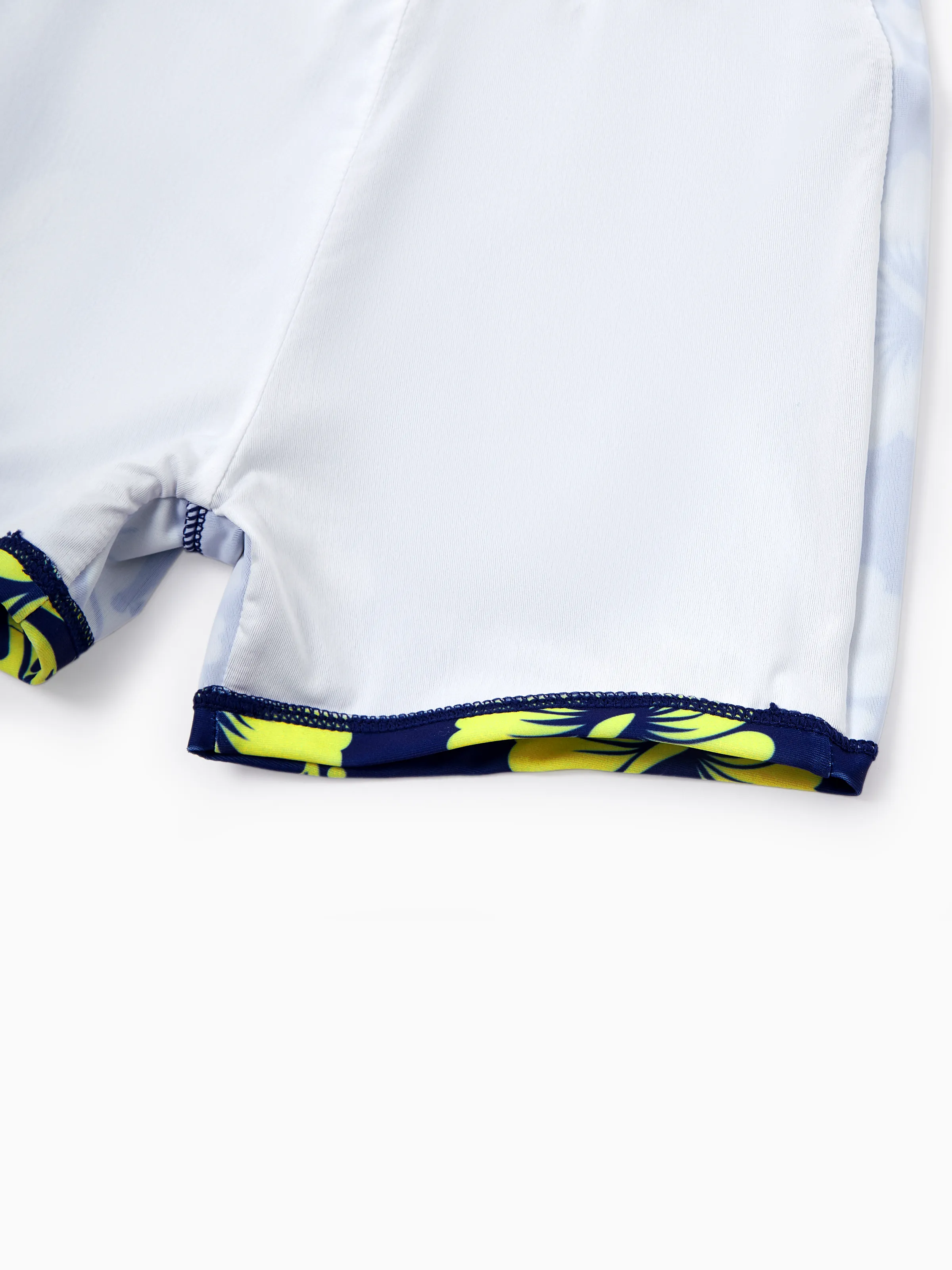 Toddler Boy Tropical Floral Swim Trunks Set Deep Blue - Image 7