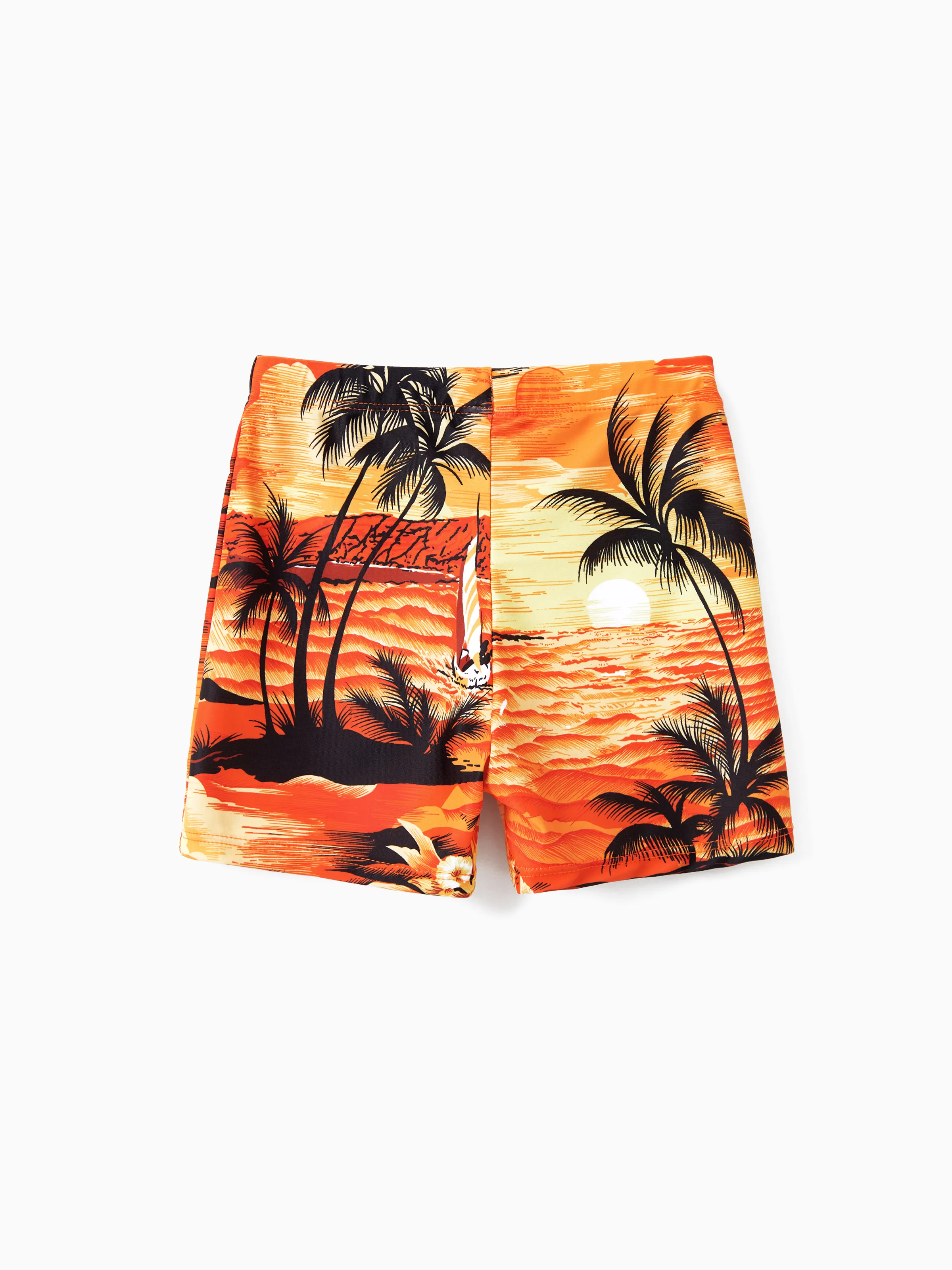 Toddler Boy Tropical Hawaiian Swimwear Orange - Image 3