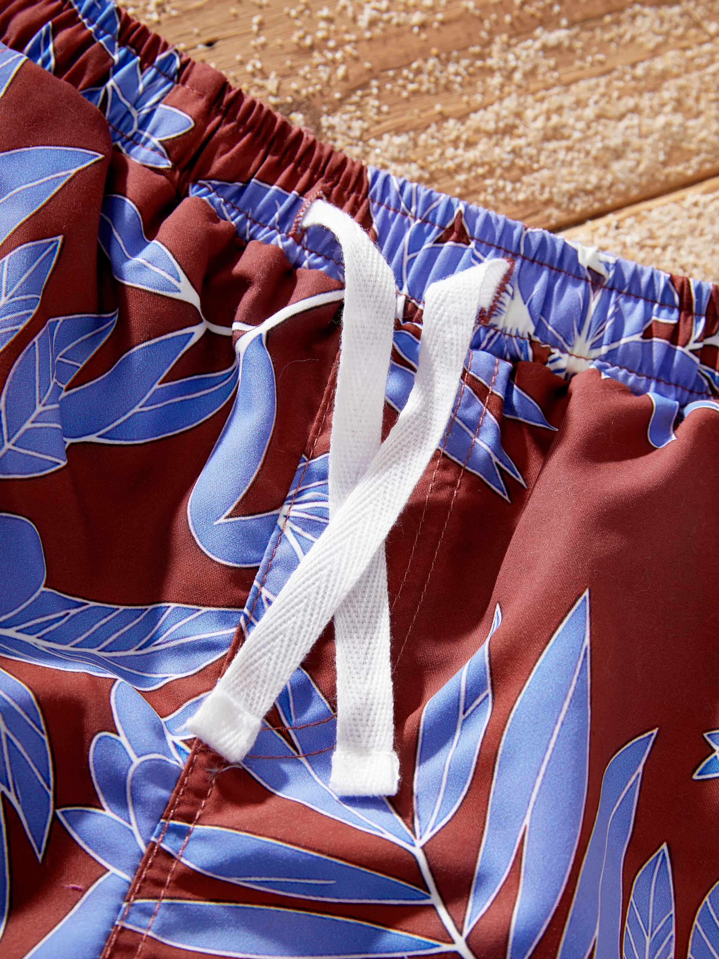 Toddler Boy Tropical Leaf Print Swim Trunks Set Multi-color - Image 4