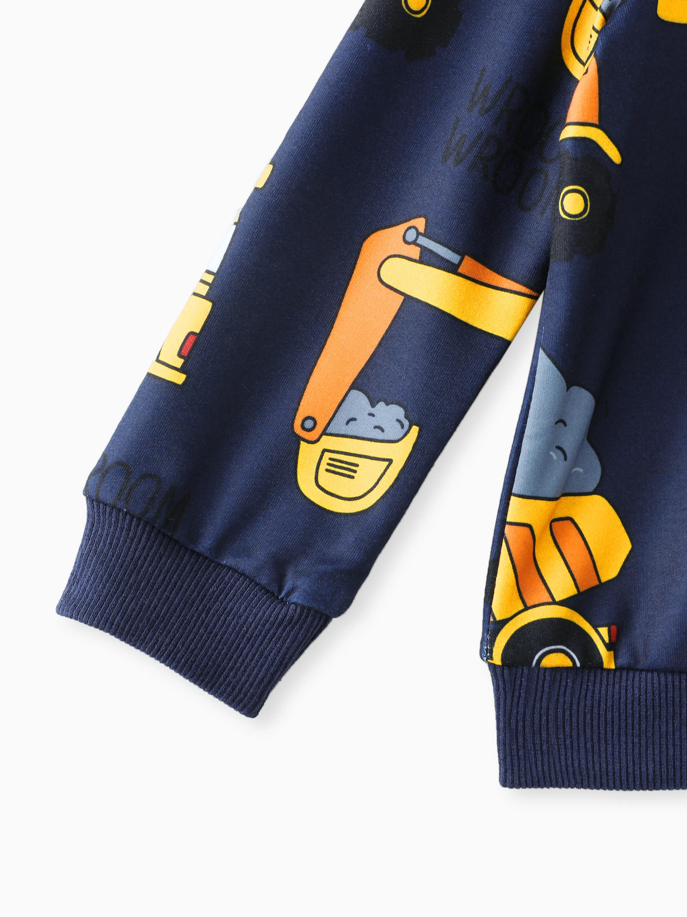 Toddler Boy Vehicle Excavator Print Pullover Sweatshirt royalblue - Image 4