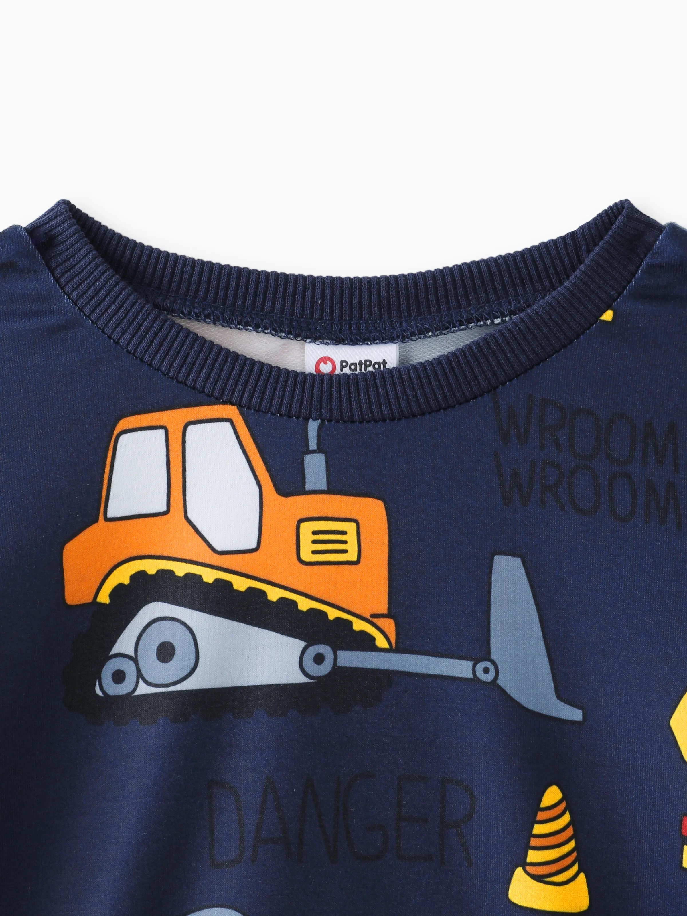 Toddler Boy Vehicle Excavator Print Pullover Sweatshirt royalblue - Image 7
