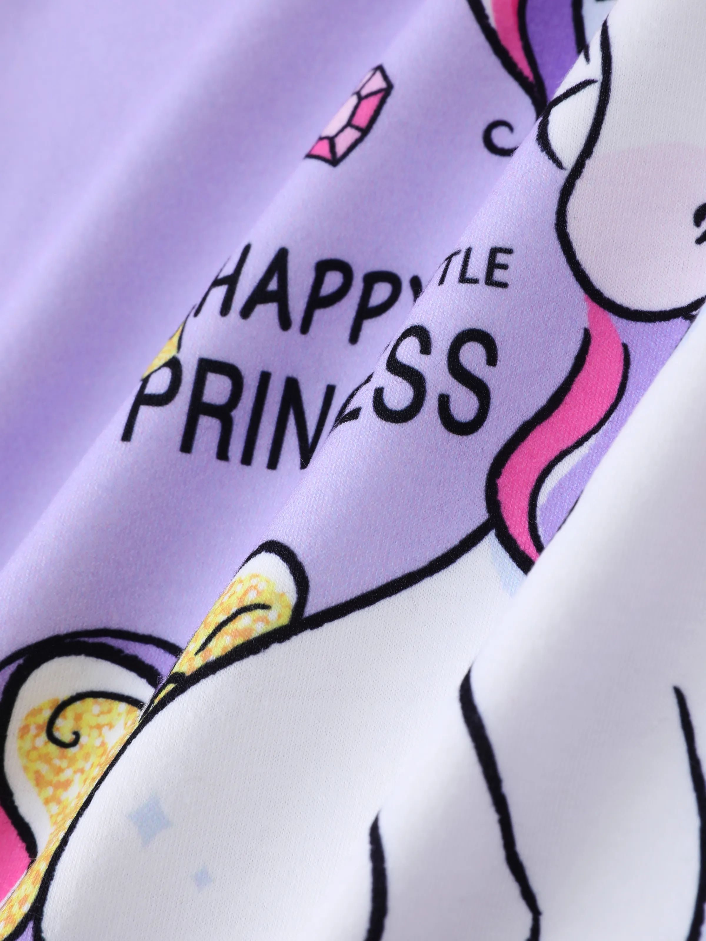 Toddler Girl Childlike Unicorn Print Sweatshirt Purple - Image 4