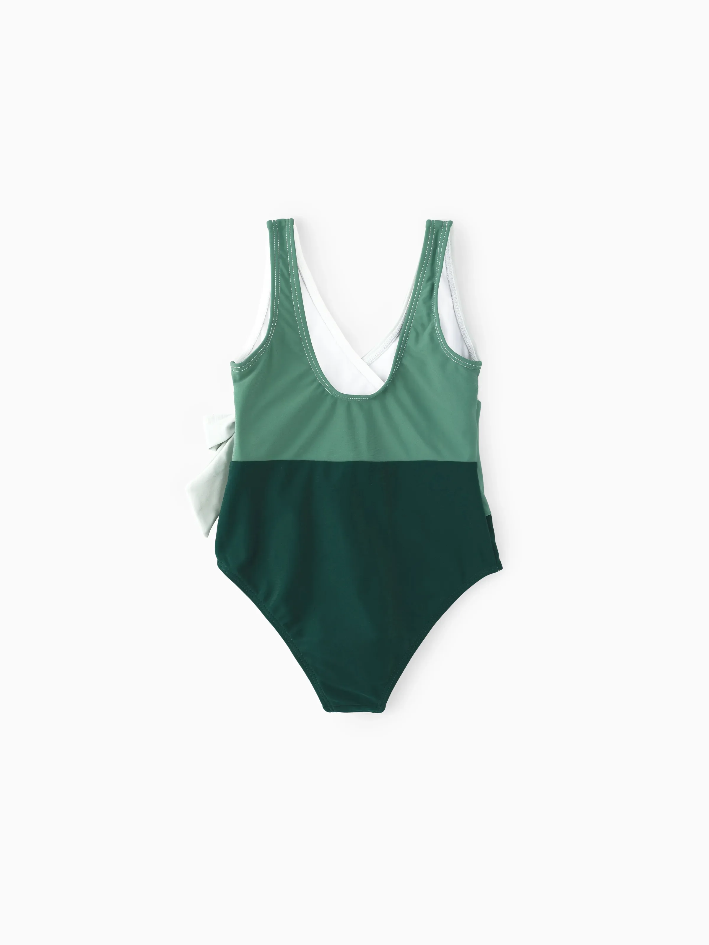 Toddler Girl Colorblock Wrap Side V-Neck Swimsuit MultiColour - Image 2