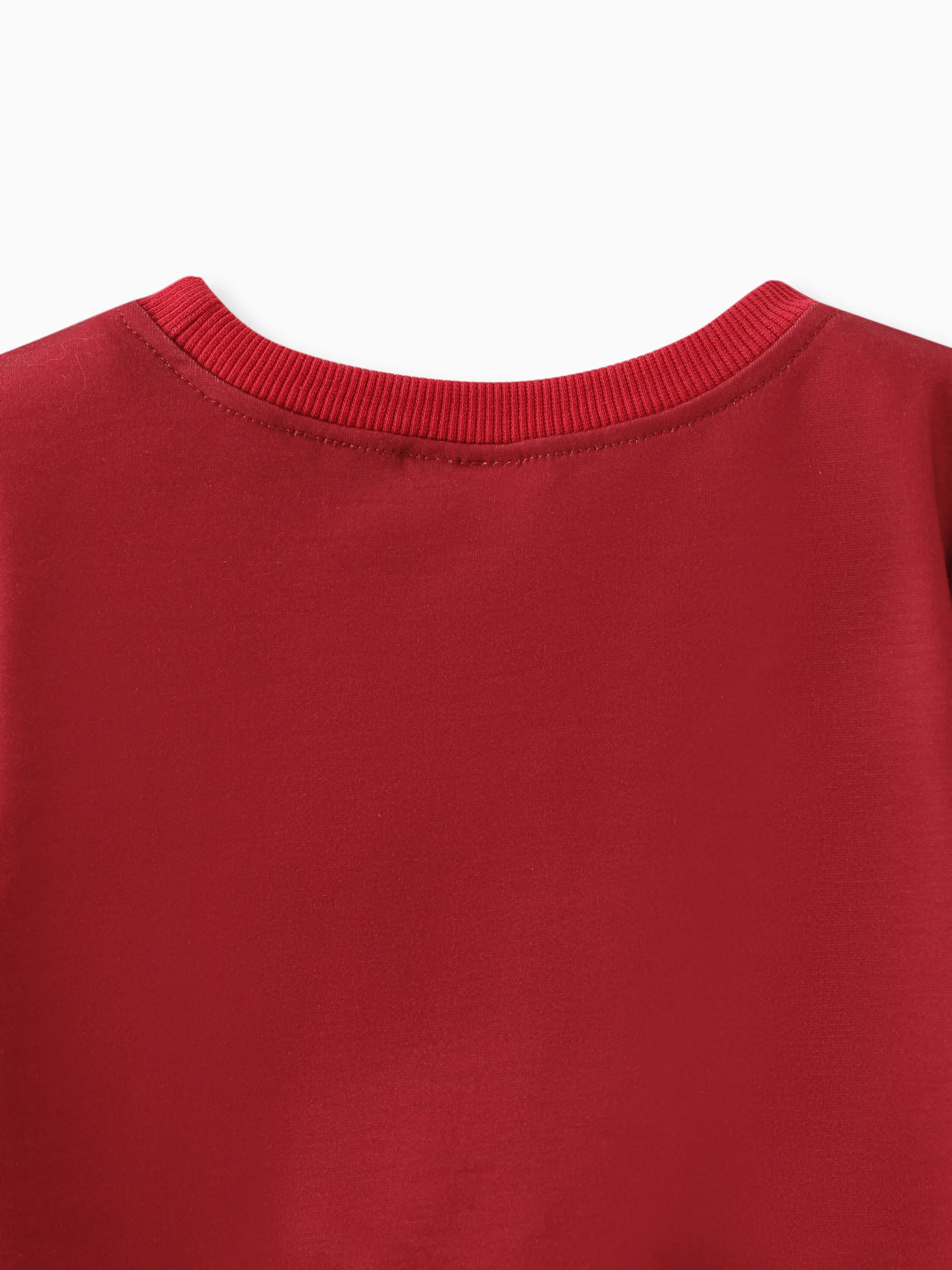 Toddler Girl Cute Rabbit Print Polka dots Pullover Sweatshirt Burgundy - Image 6