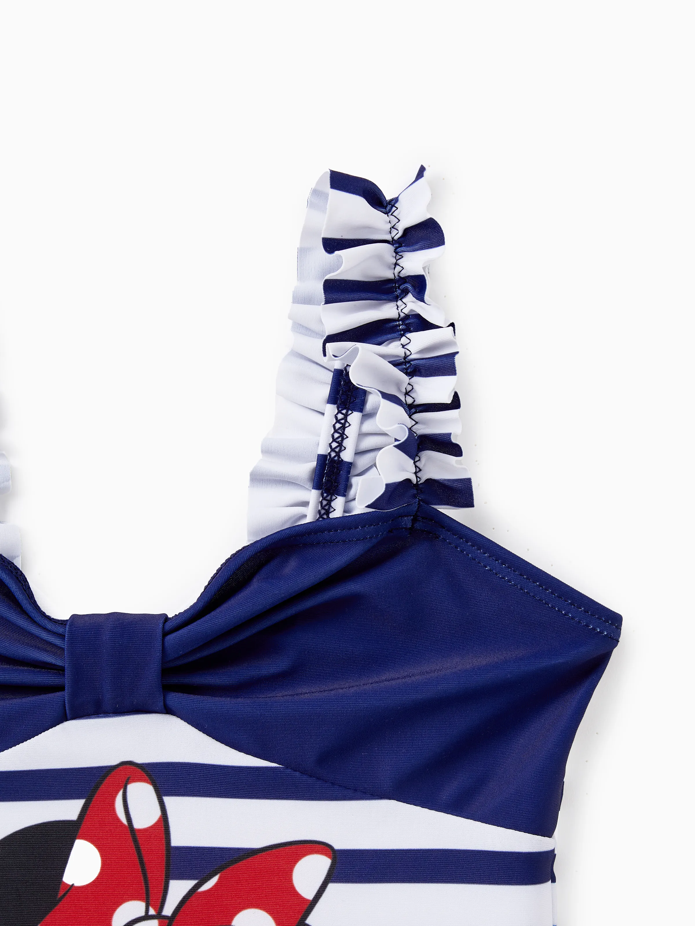 Toddler Girl Disney Mickey and Friends Sibling Set Boys/Girls Character Stripped Swimsuit Dark Blue - Image 4
