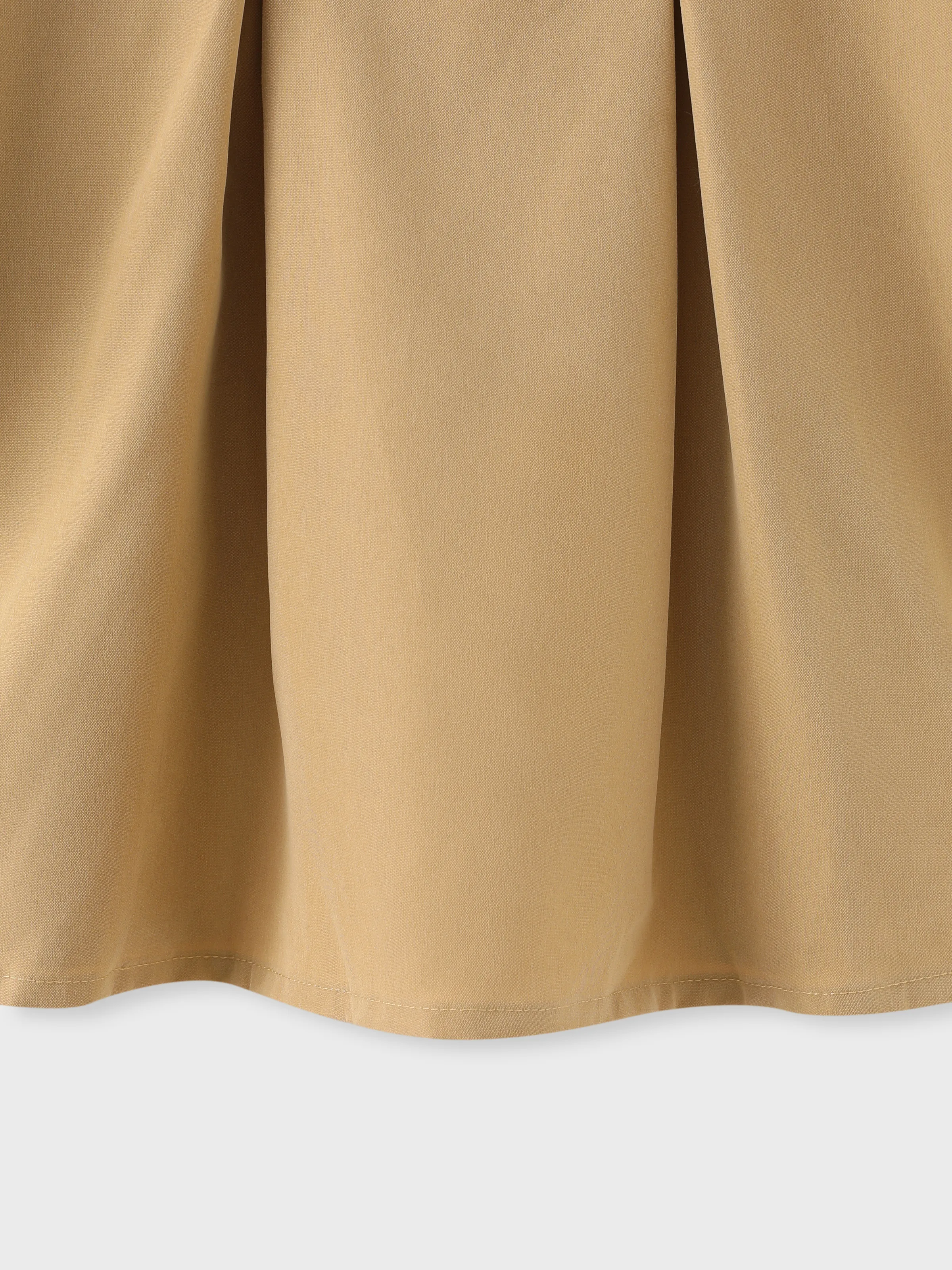 Toddler Girl Doll Collar Bowknot Design Mesh Long-sleeve Khaki Dress Khaki - Image 3