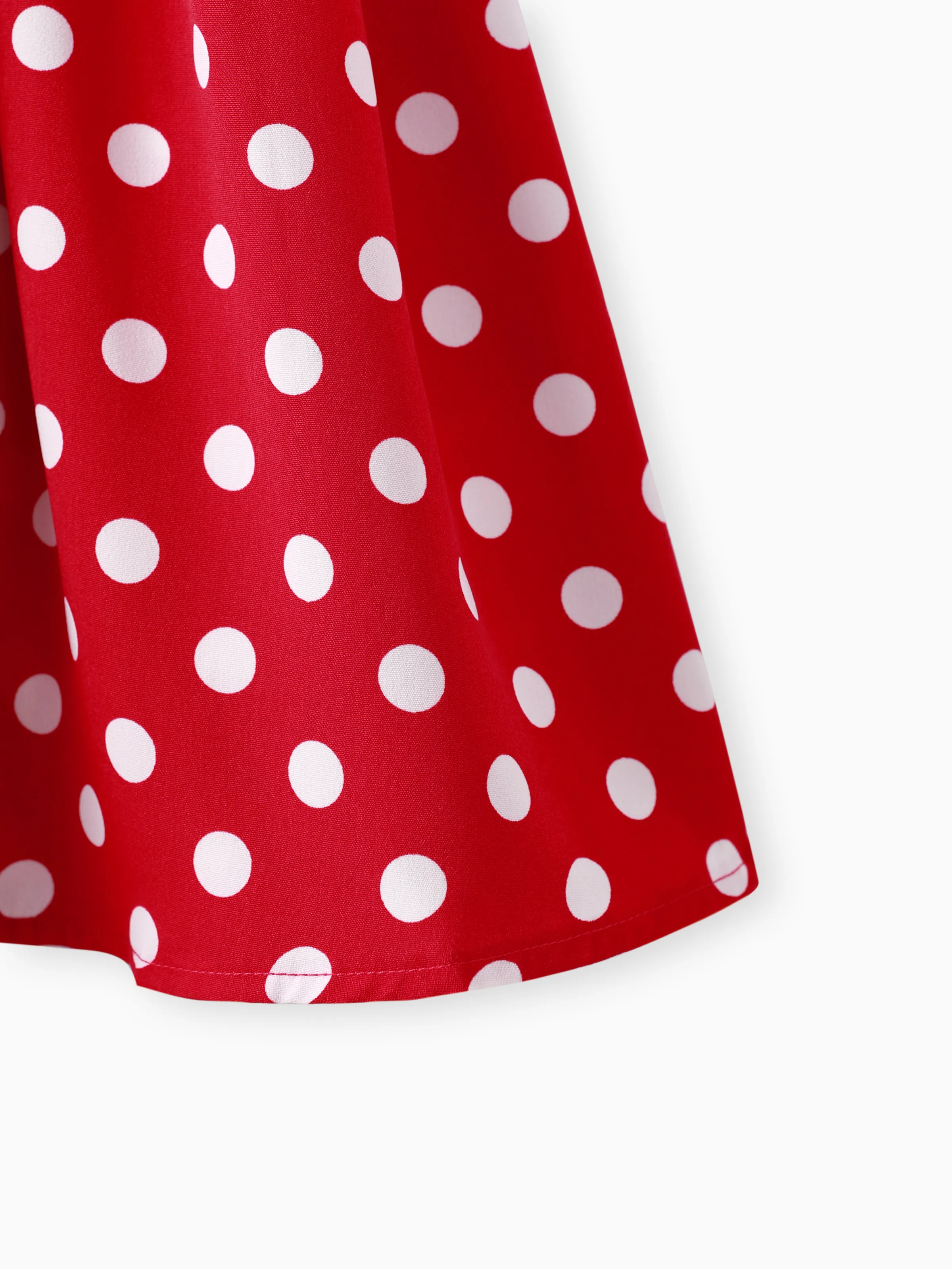 Toddler Girl Polka dots One Shoulder Ruffled Cami Dress Red - Image 5