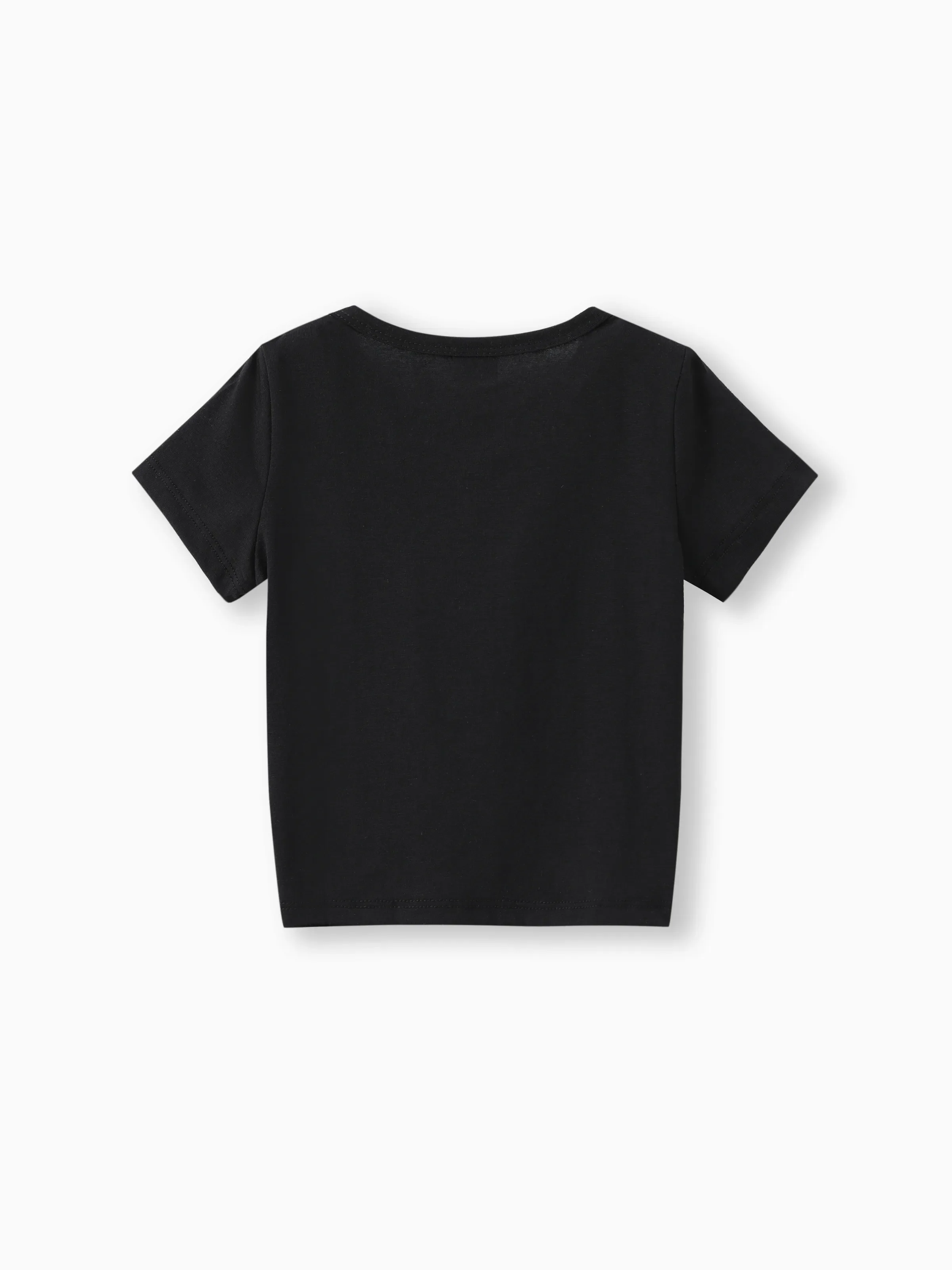 Toddler Girl Rainbow Print Tie Knot Short-sleeve Tee Black - Image 2
