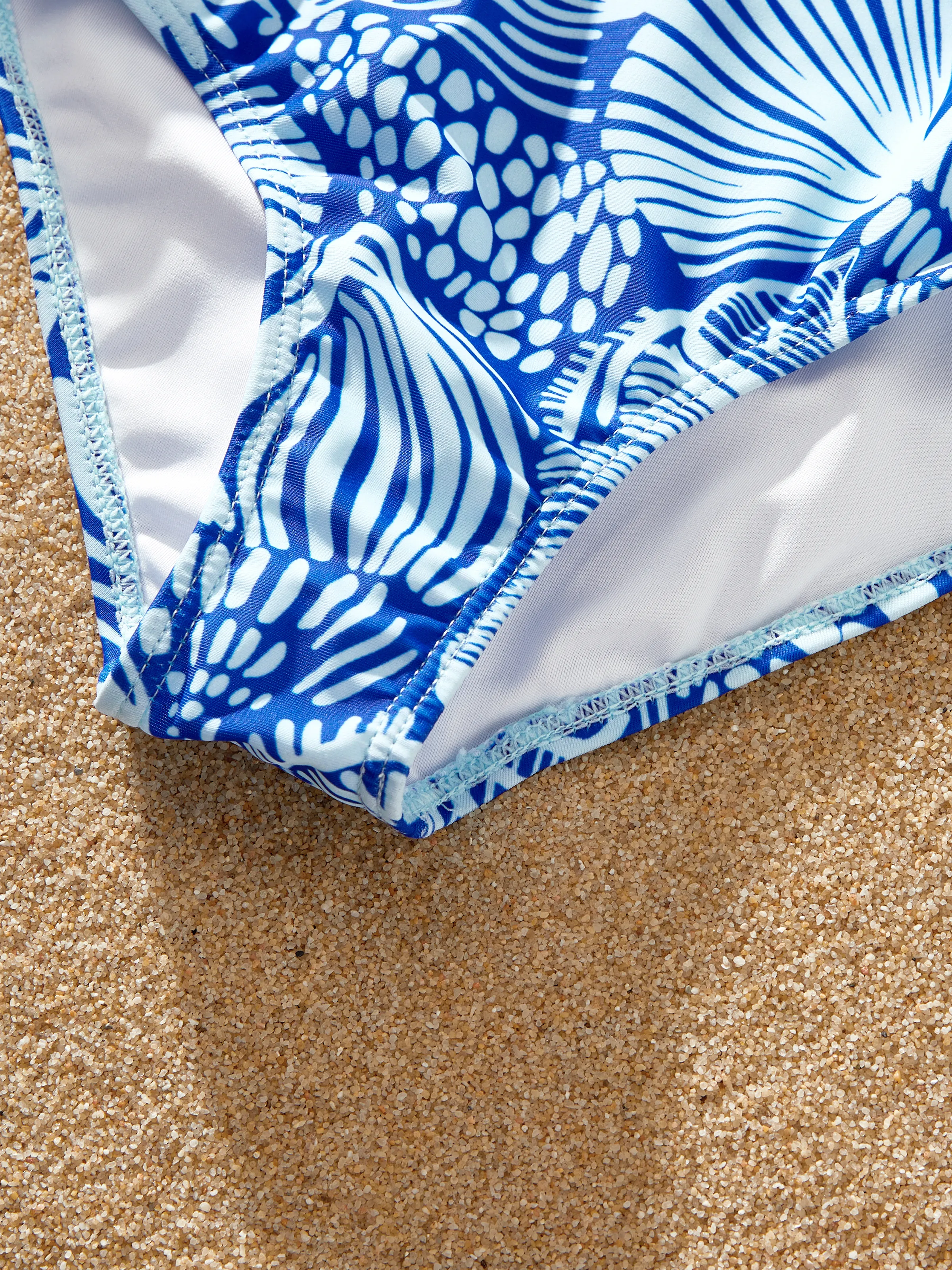Toddler Girl Shell Print Swimwear Floral two-piece Bikini for girls, Perfect for Beach Days & Pool Parties Blue - Image 6