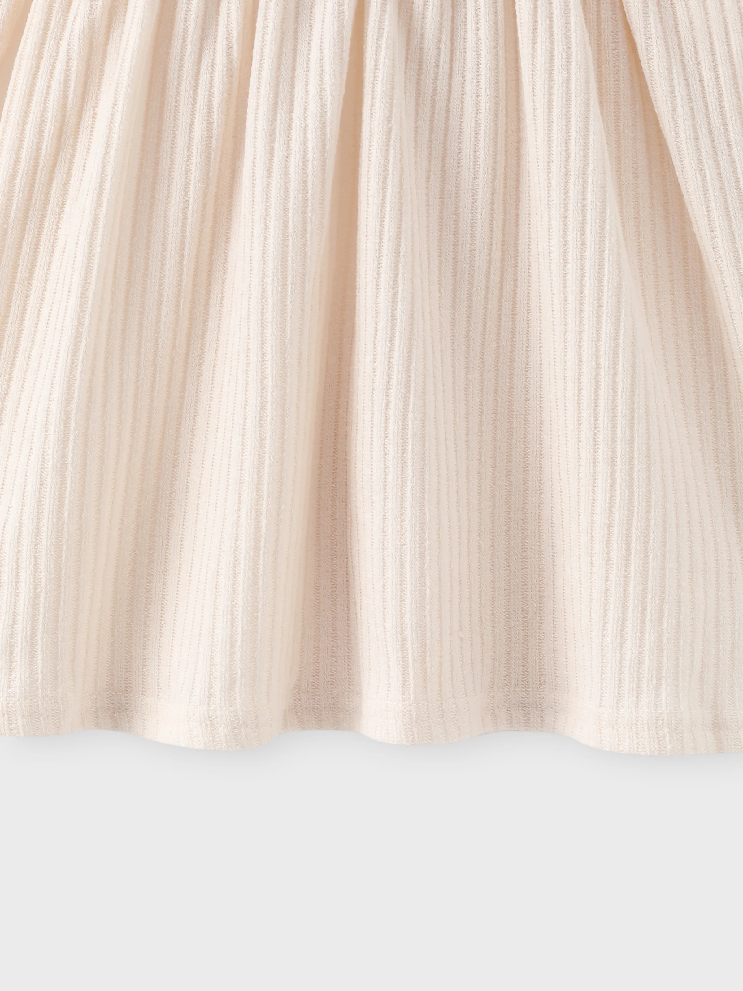 Toddler Girl Solid Color Button Design Ribbed Long-sleeve Dress Apricot - Image 6