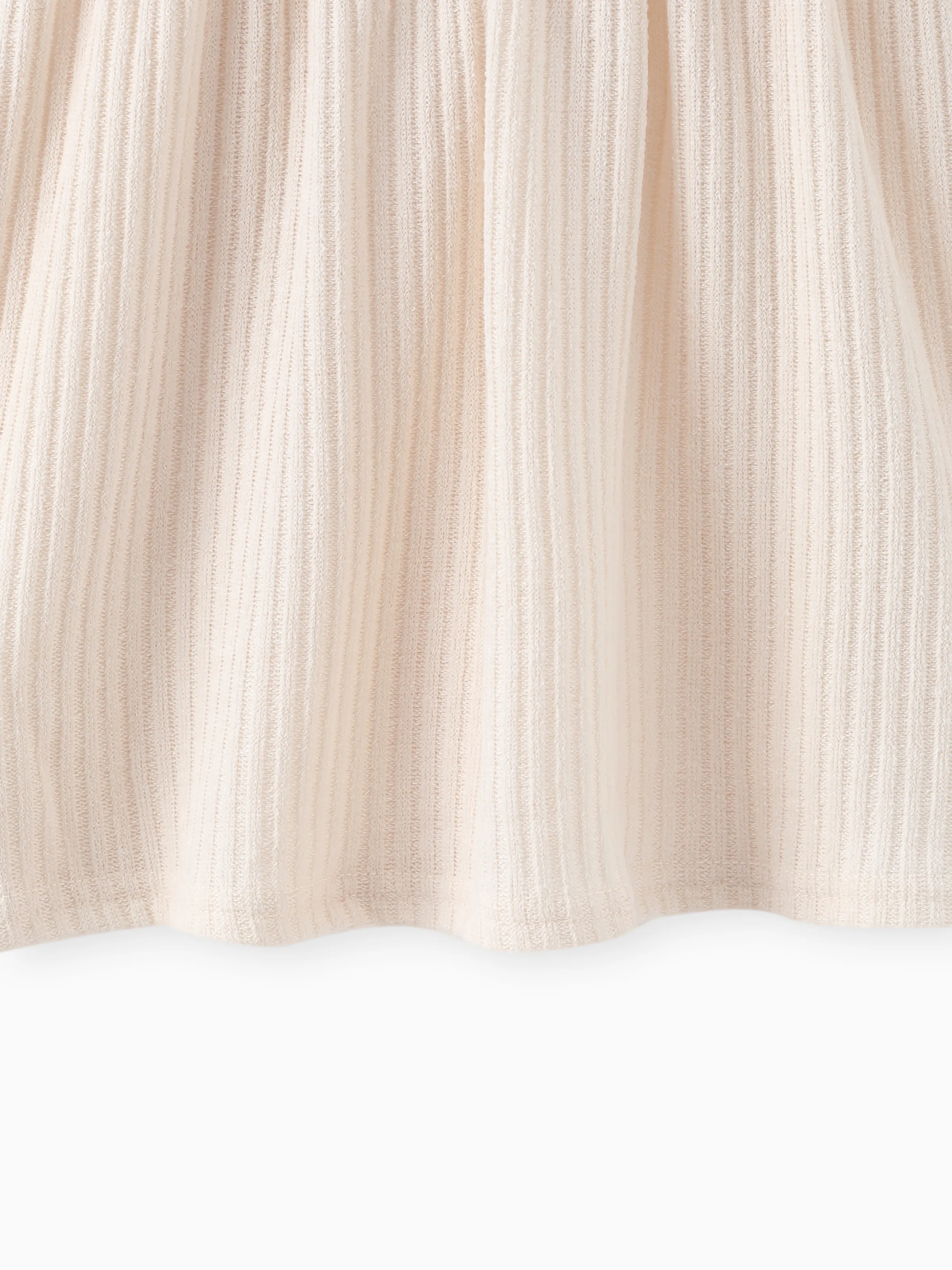Toddler Girl Solid Color Button Design Ribbed Long-sleeve Dress Apricot - Image 8