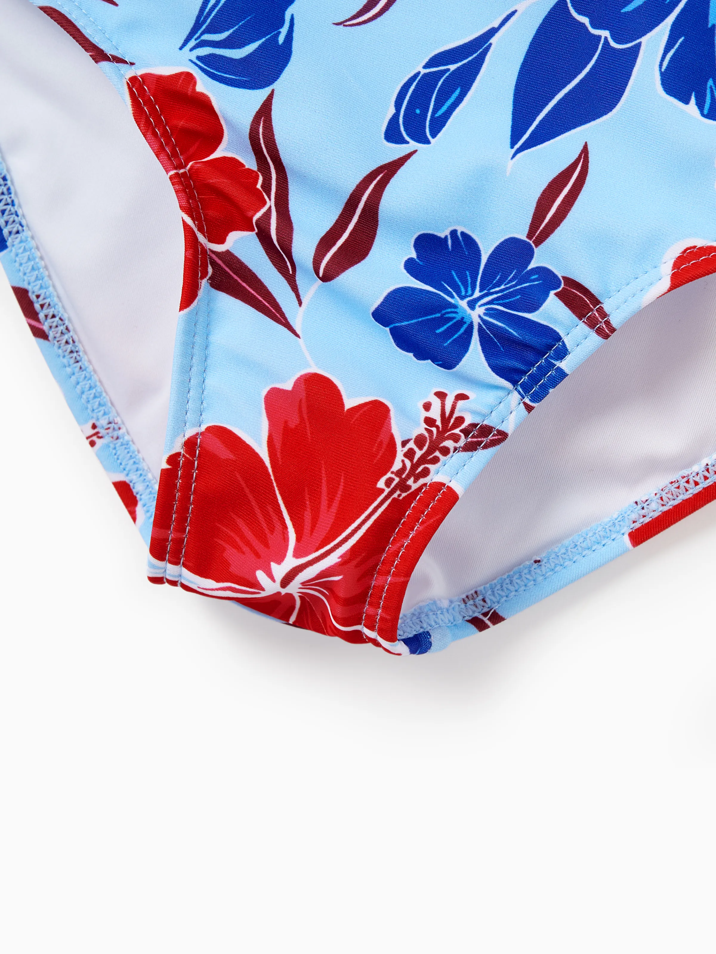 Toddler Girl Swimwear Floral Print Bikini Set for Girl, Perfect for Summer Beach Days & Pool Parties Red - Image 6