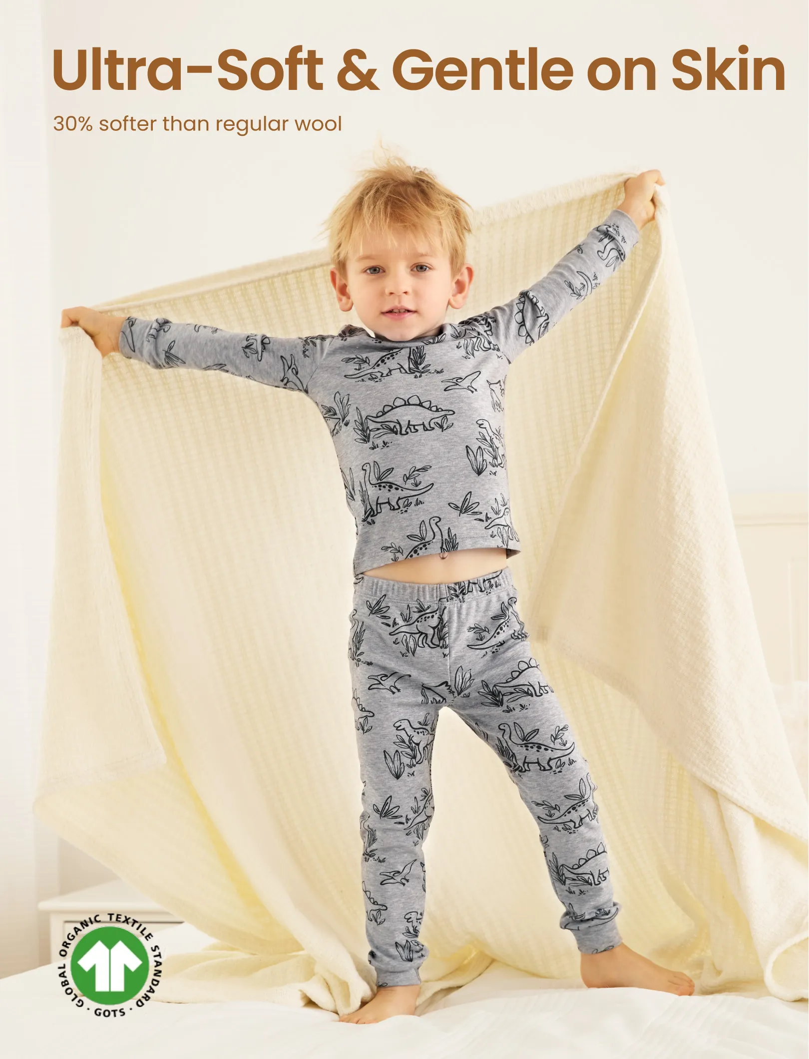 Toddler / Kids 2-piece Pajamas With Animal Print ( Snug-Fitting ) Grey - Image 4