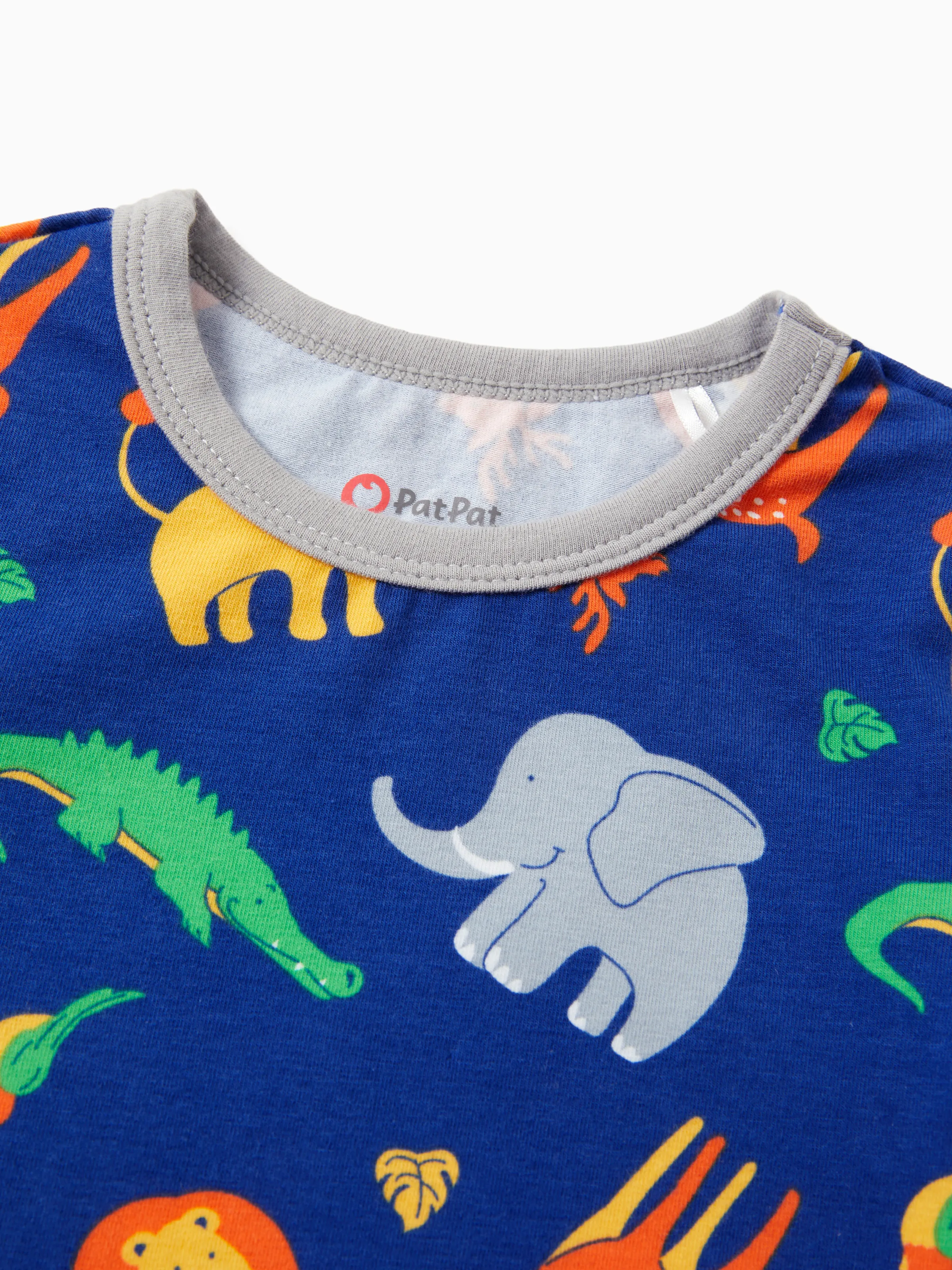 Toddler / Kids 4-piece Organic Cotton Pajamas 4-in 1 PJ Snug fit Pjs for Girls / Boys Grey - Image 2