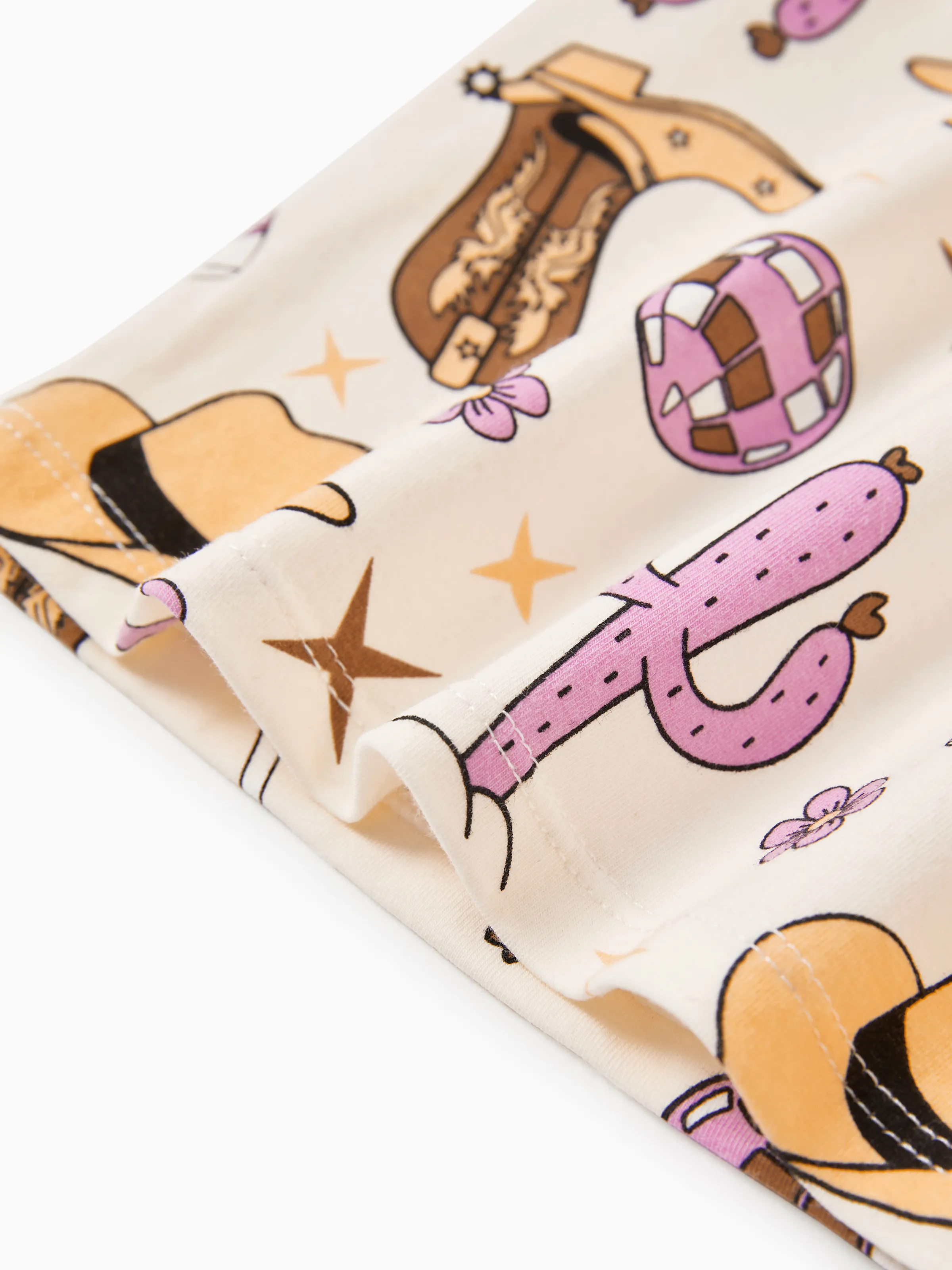 Toddler / Kids 4-piece Organic Cotton Pajamas 4-in 1 Snug fit PaJama Set for Girls Brown - Image 9