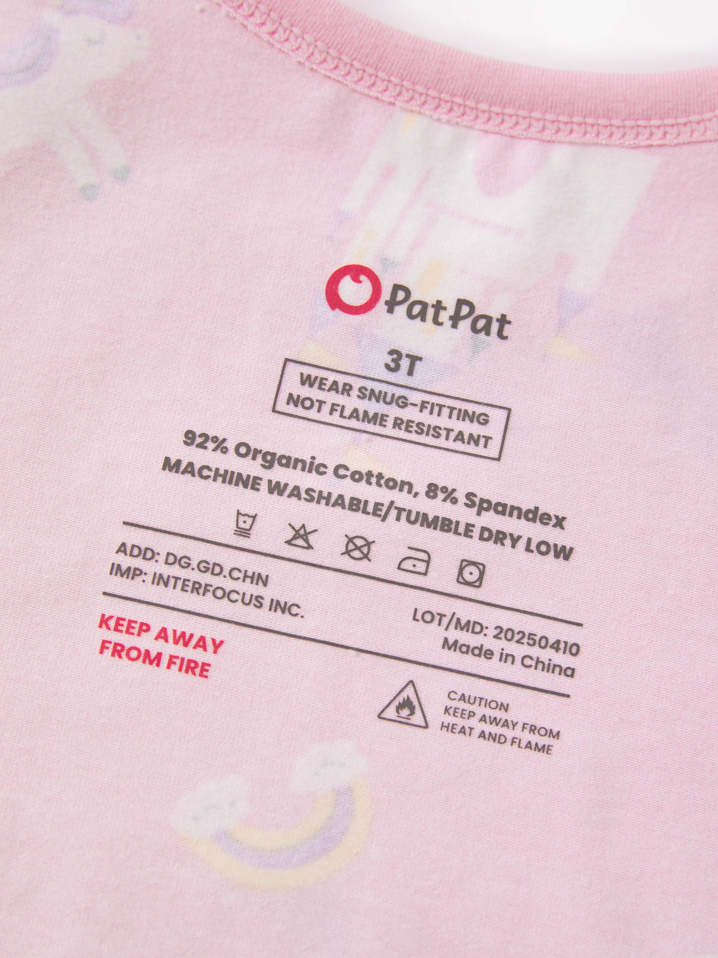 Toddler / Kids 4-piece Organic Cotton Pajamas 4-in 1 Snug fit PaJama Set for Girls Pink - Image 10