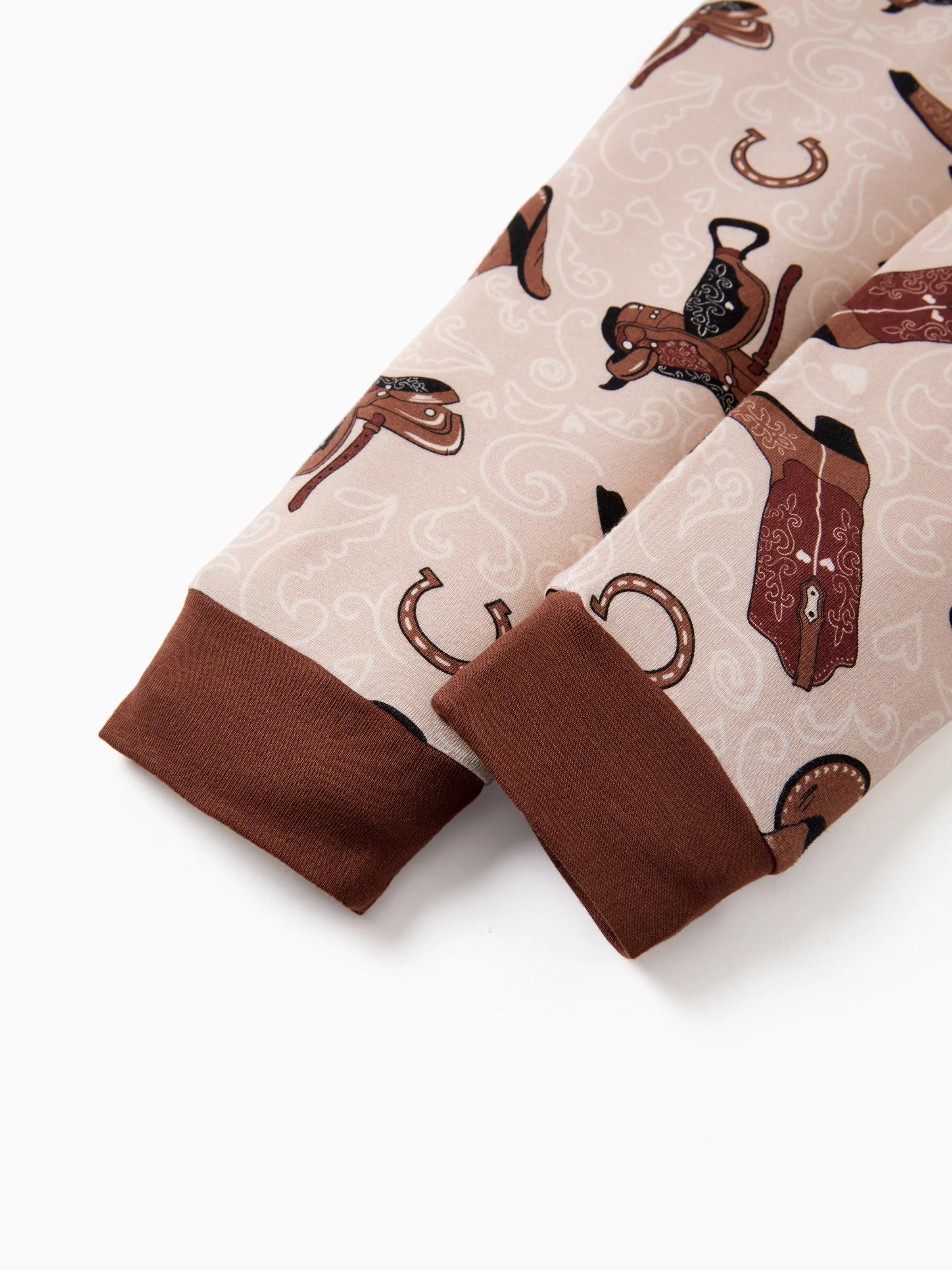 Toddler / Kids Christmas / Halloween Pajamas 3-Piece Bamboo Pajama Set 2-in-1 Look for 4 Seasons (Snug-Fitting) Brown - Image 9