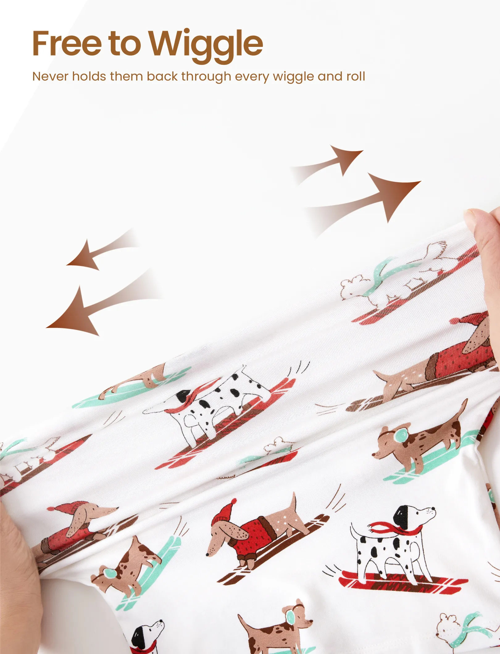 Toddler / Kids Christmas / Halloween Pajamas 3-Piece Bamboo Pajama Set 2-in-1 Look for 4 Seasons (Snug-Fitting) White - Image 4