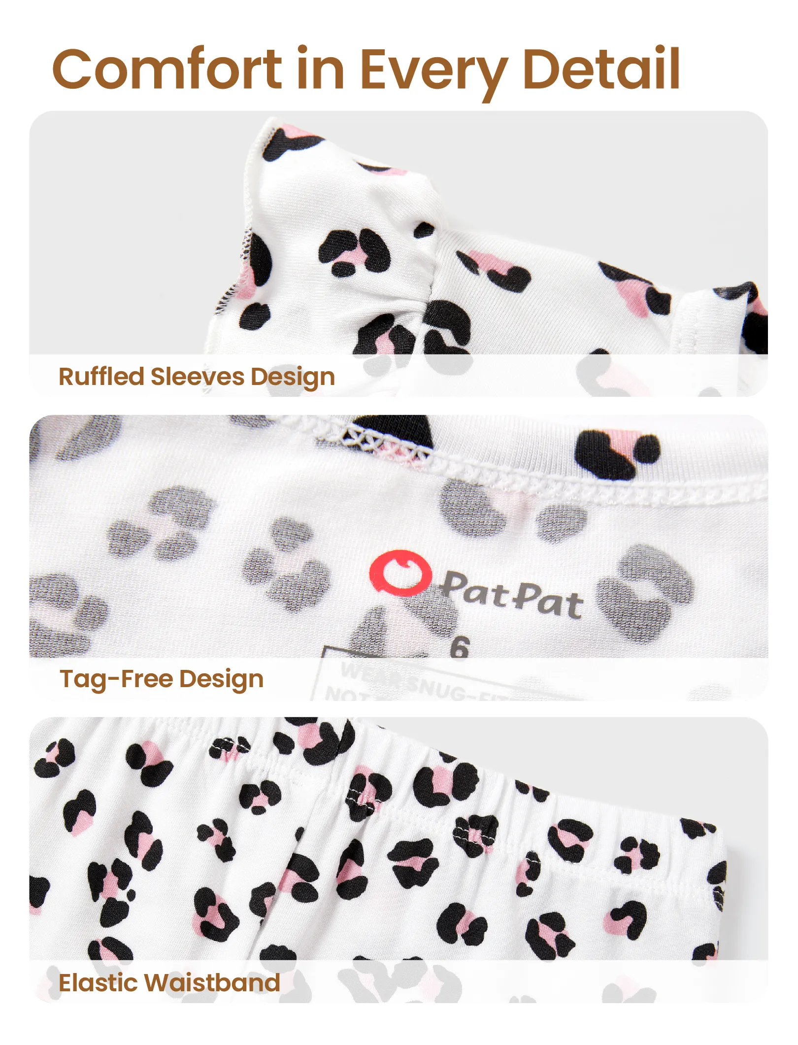 Toddler / Kids Halloween Pajamas With Childlike Print (1-Piece Snug-Fitting ) Apricot - Image 6