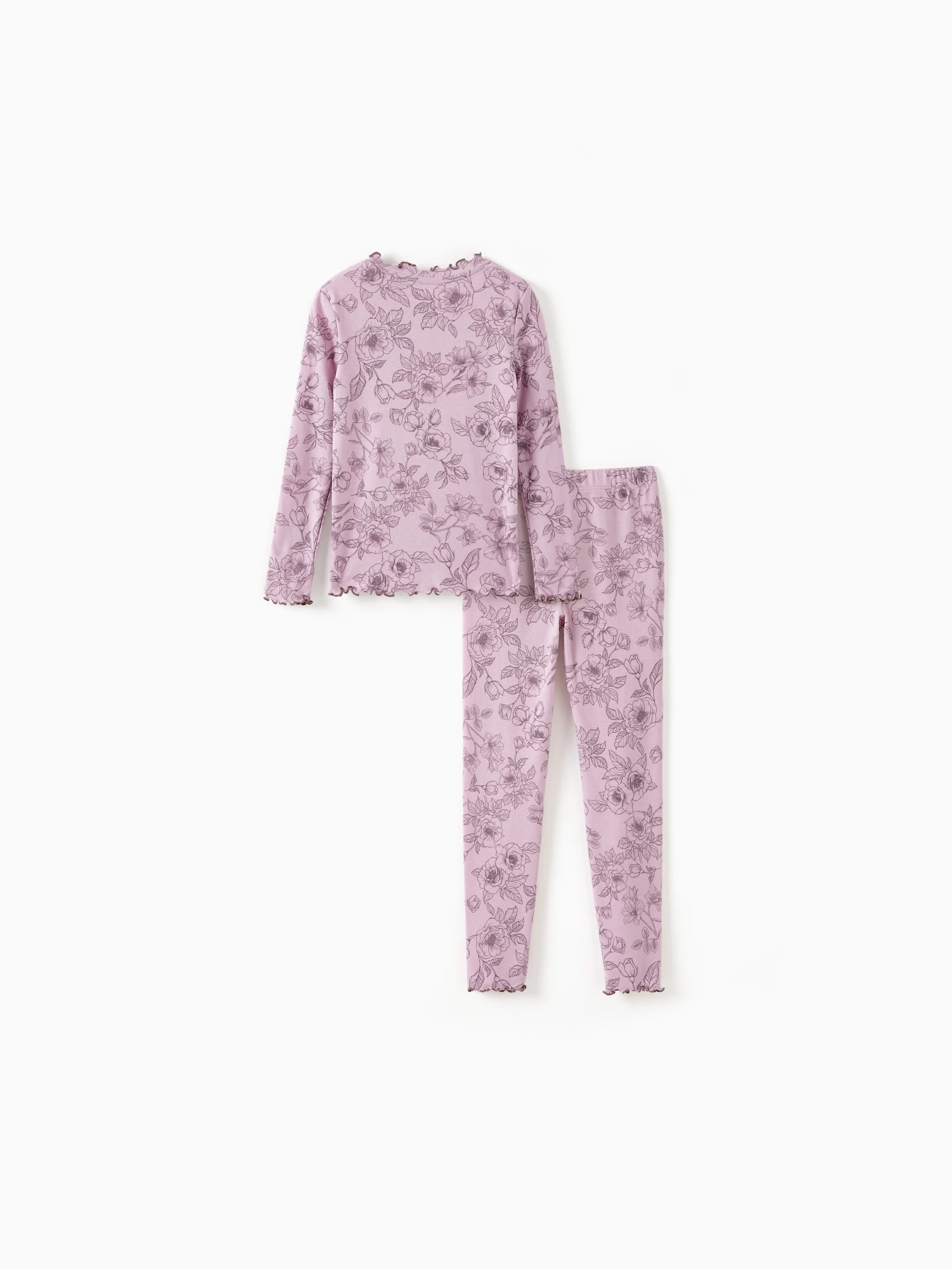 Toddler / Kids Pajamas 2-piece Pajama Set with Soft Tencel Lyocell Wool Blend (Snug-Fitting ) Pink - Image 7