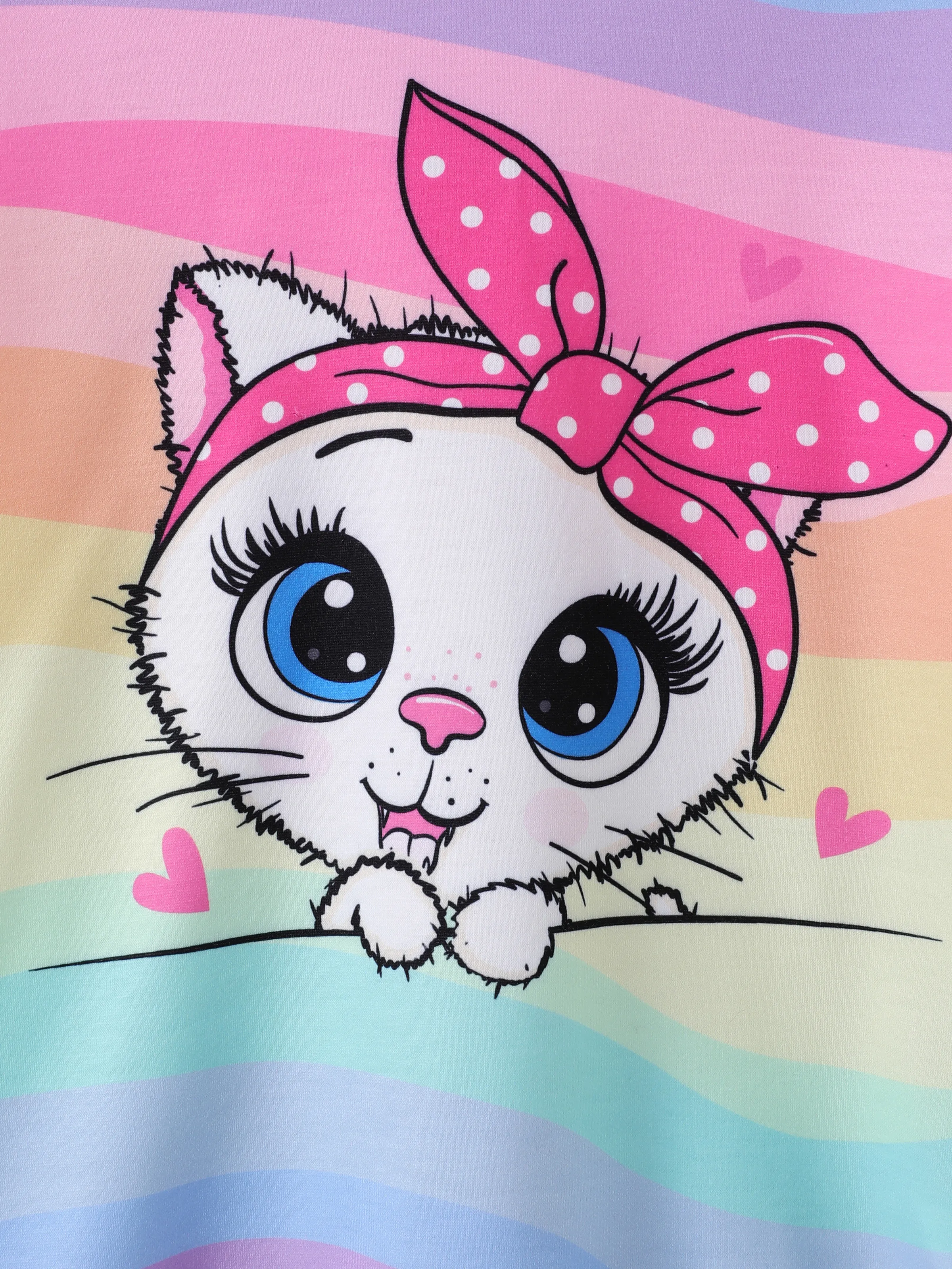 Toddler/Kid Girl 2pcs Childlike Cat Print Sweatshirt and Leggings Set Multicolor - Image 2