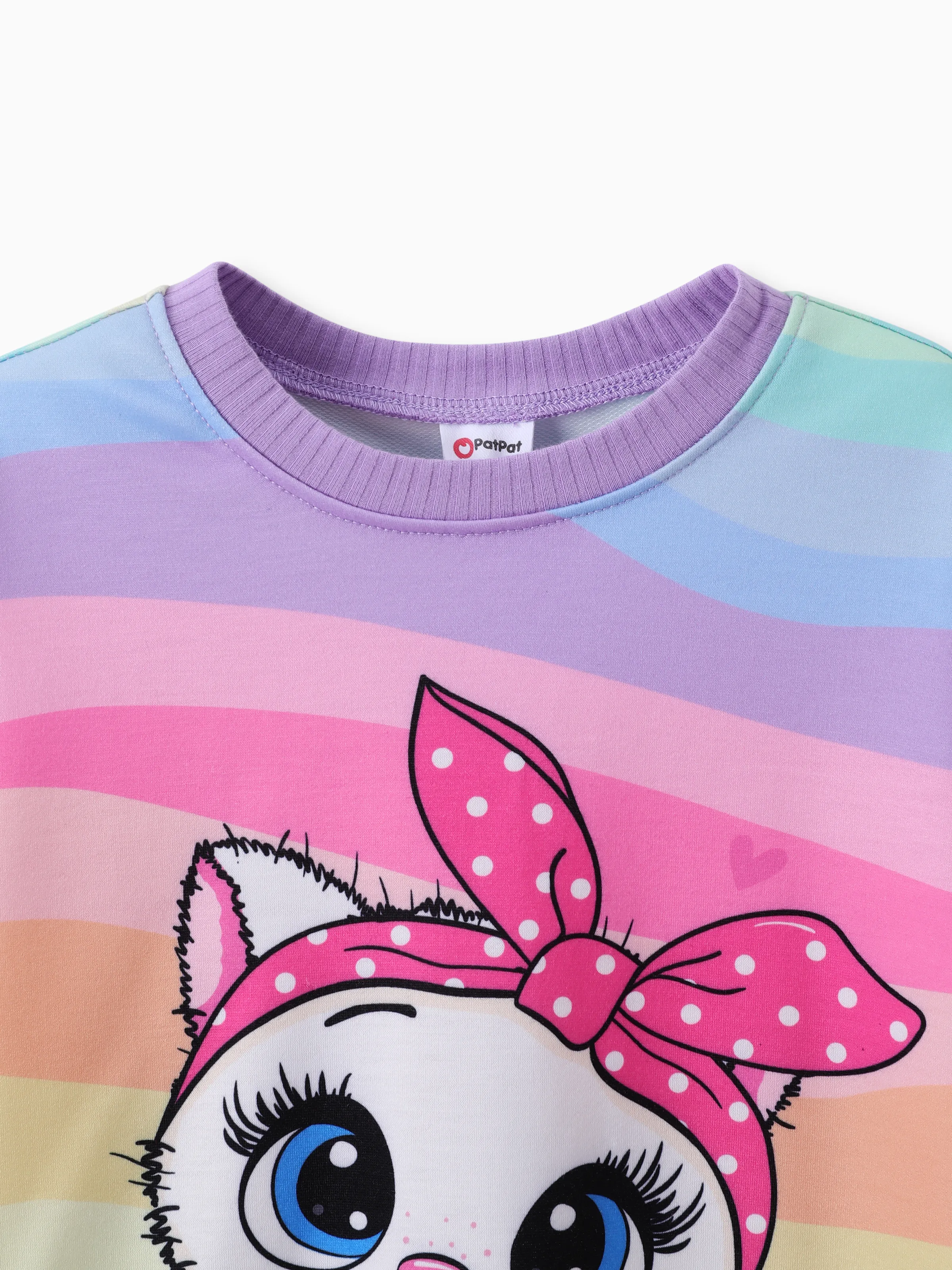 Toddler/Kid Girl 2pcs Childlike Cat Print Sweatshirt and Leggings Set Multicolor - Image 4