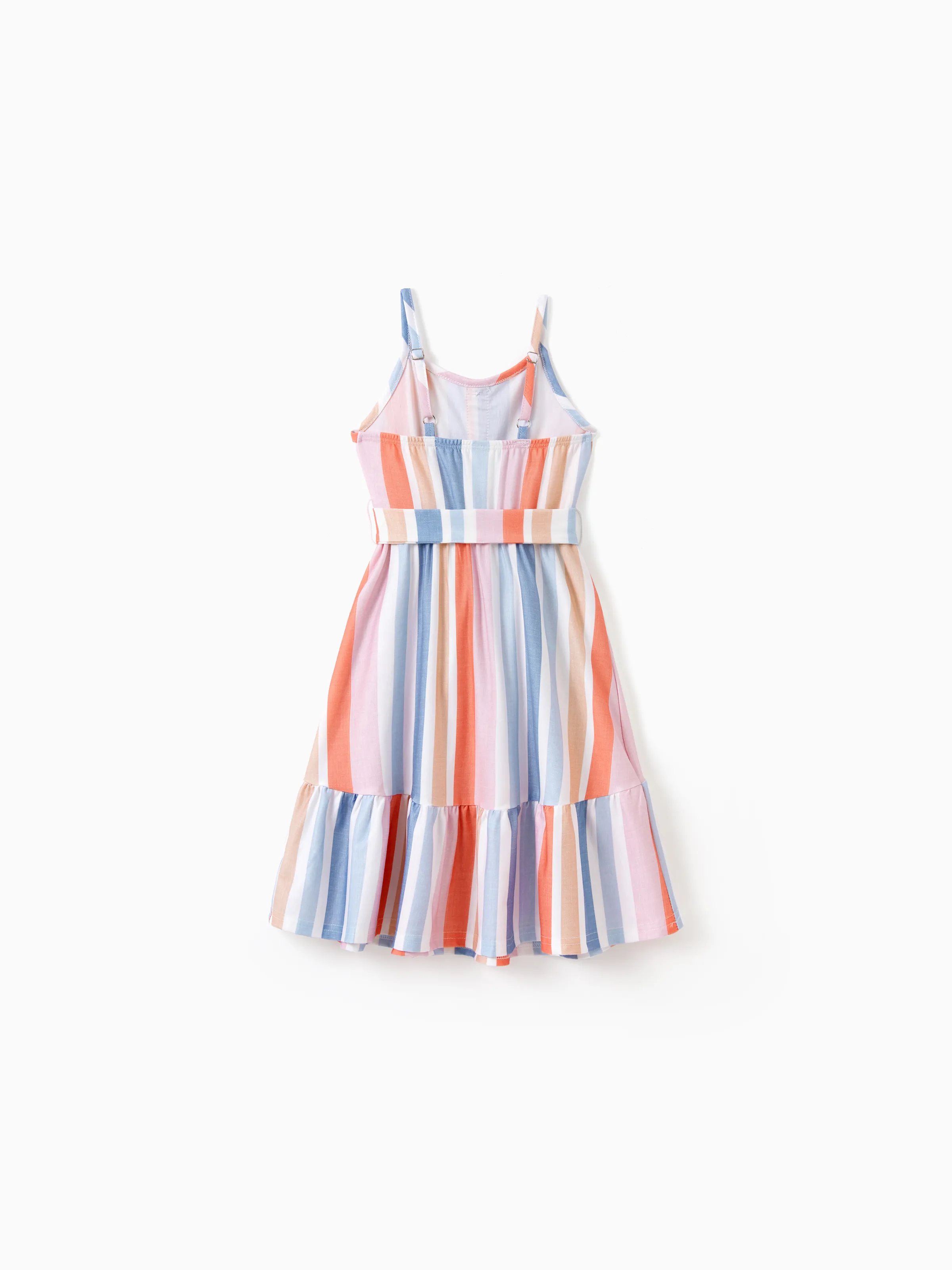 Toddler/Kid Girl Colorful Stripe Camisole Belt Dress Multi-color - Image 4