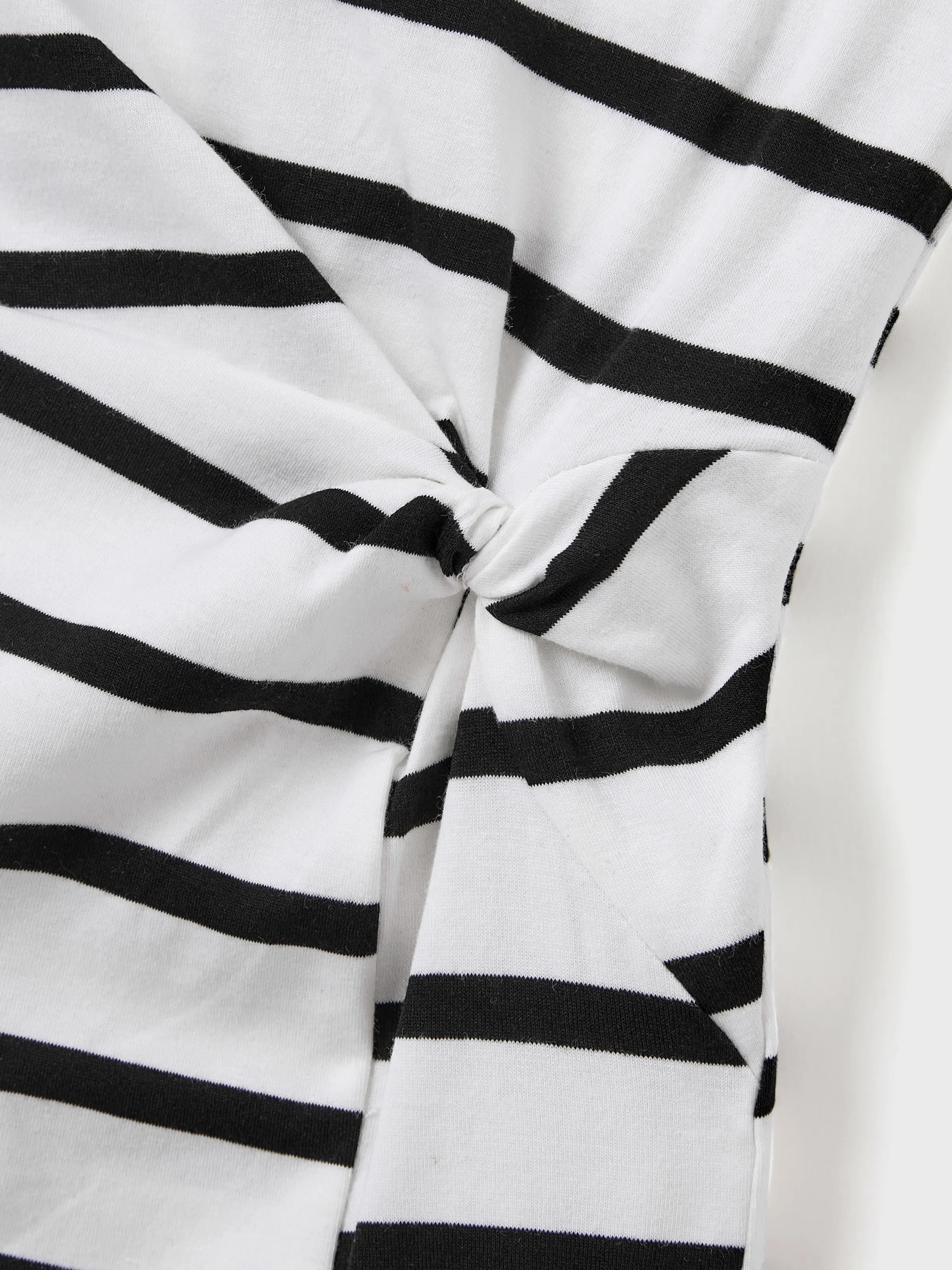 Toddler/Kid Girl Cotton Black and White Stripe Strap Bodycon Dress  Black+White - Image 5