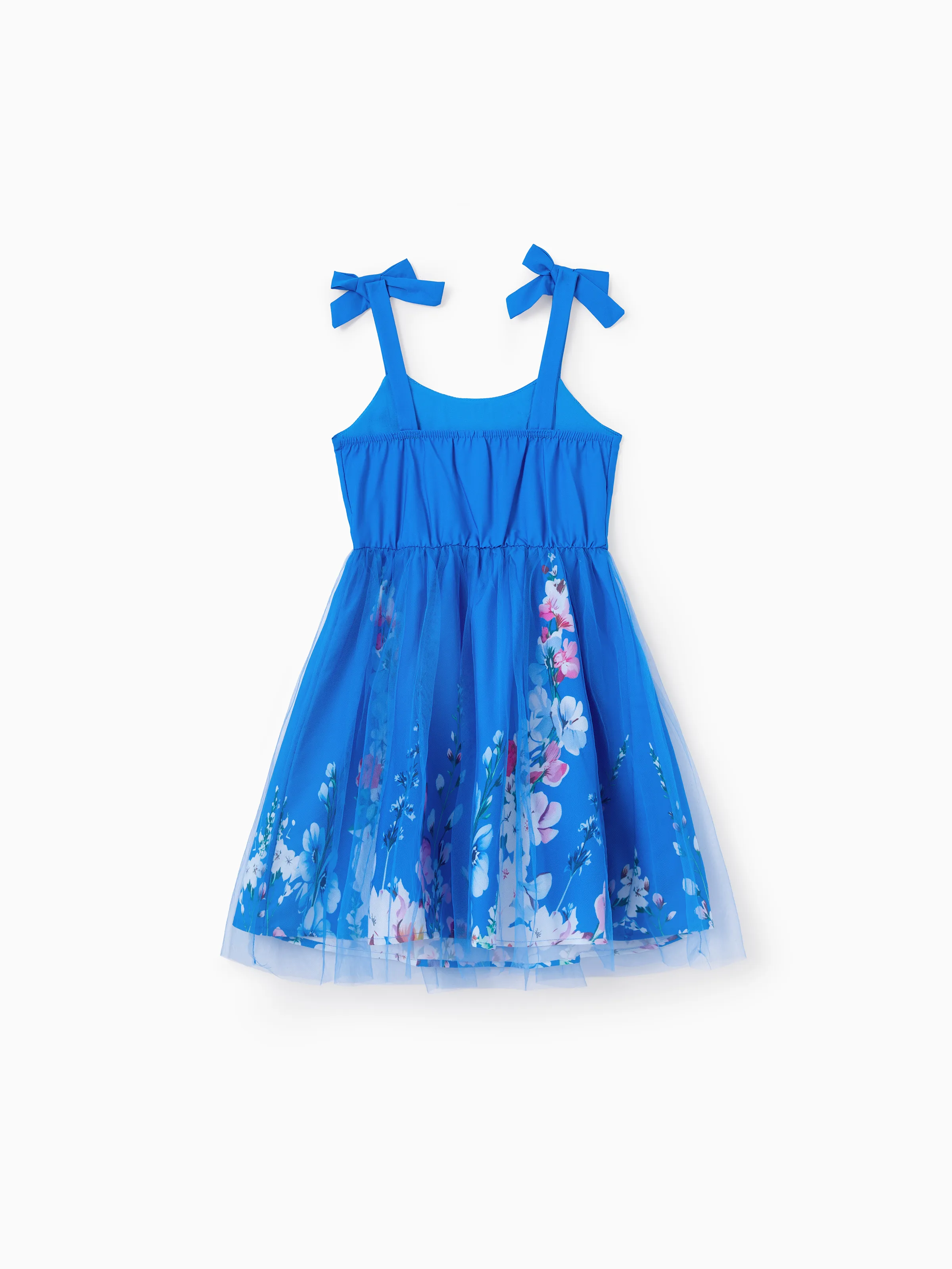 Toddler/Kid Girl Outfits Set Floral Sleeveless Dress or Short-sleeve T-shirt Blue - Image 3