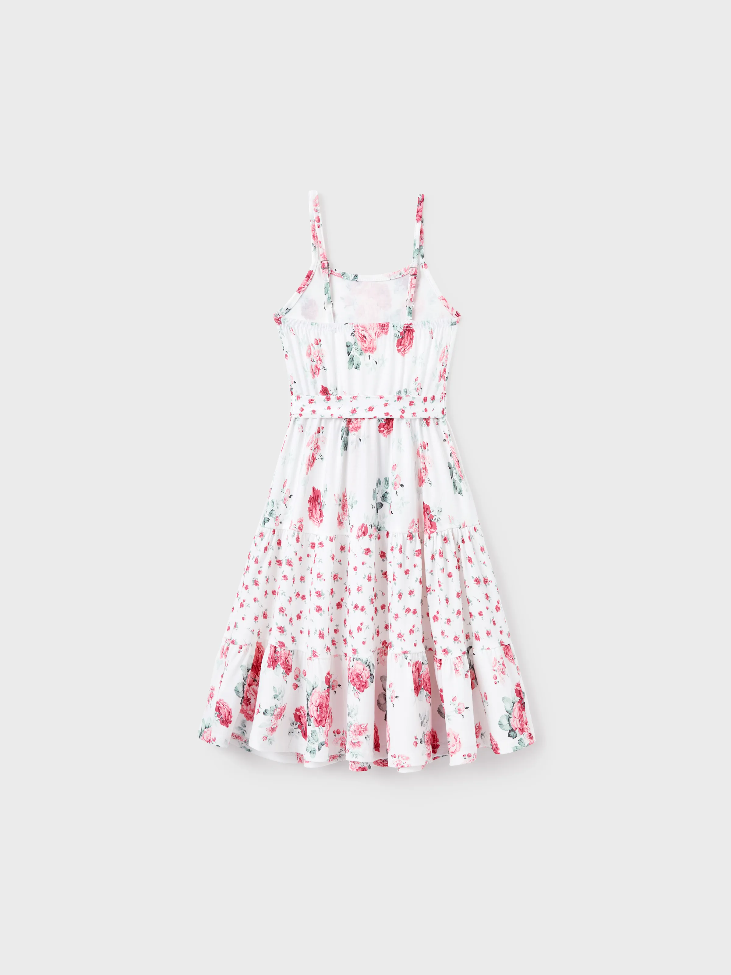 Toddler/Kid Girl Flower Print Hollow out Knot Dress  Pink - Image 3