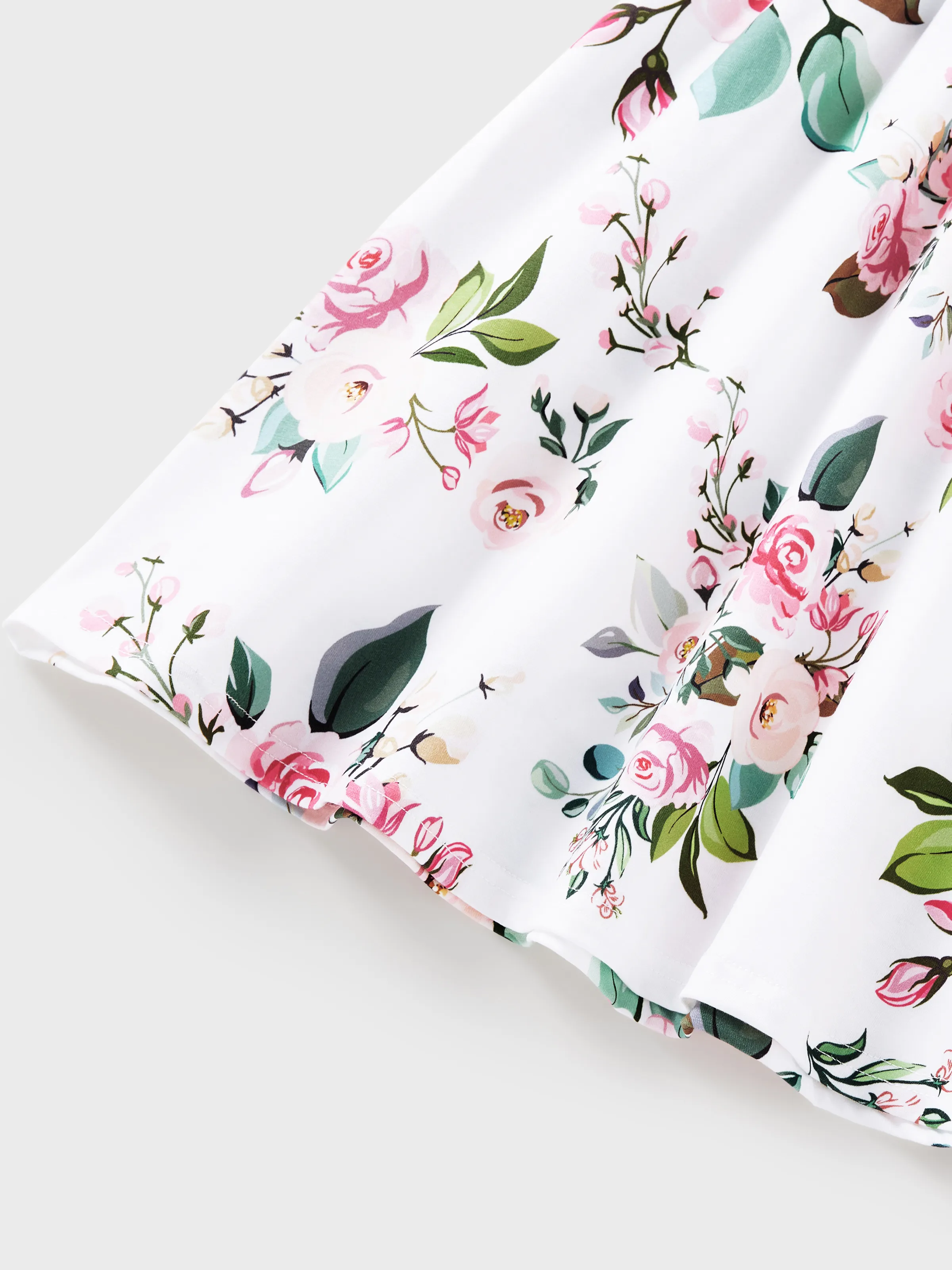 Toddler/Kid Girl Pink Sleeveless Splicing Floral Print Midi Dresses Pink - Image 6