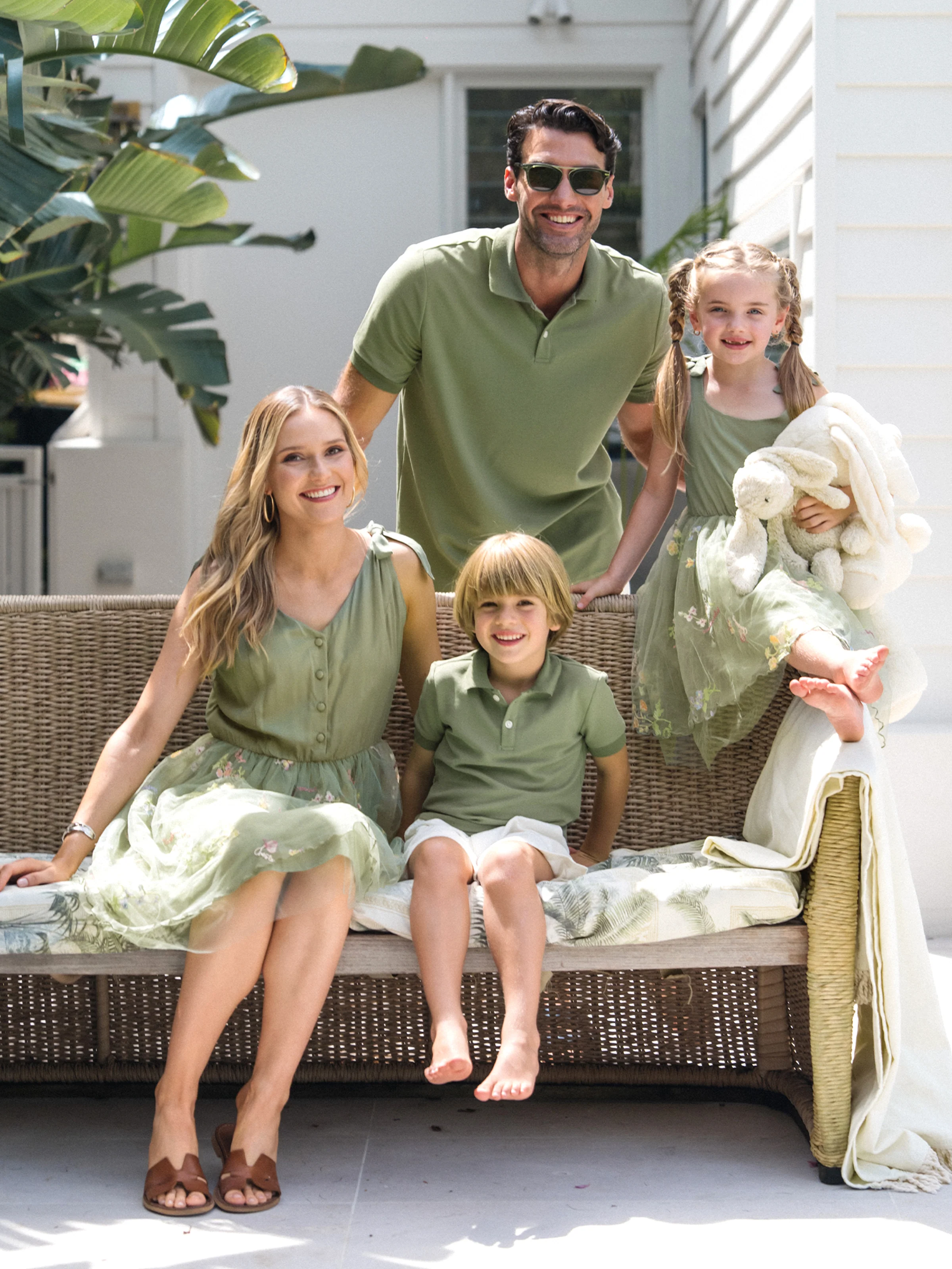 Toddler/Kid Girl Flower  Embroidered  V-neck Strappy Mesh Dress  Green - Image 3