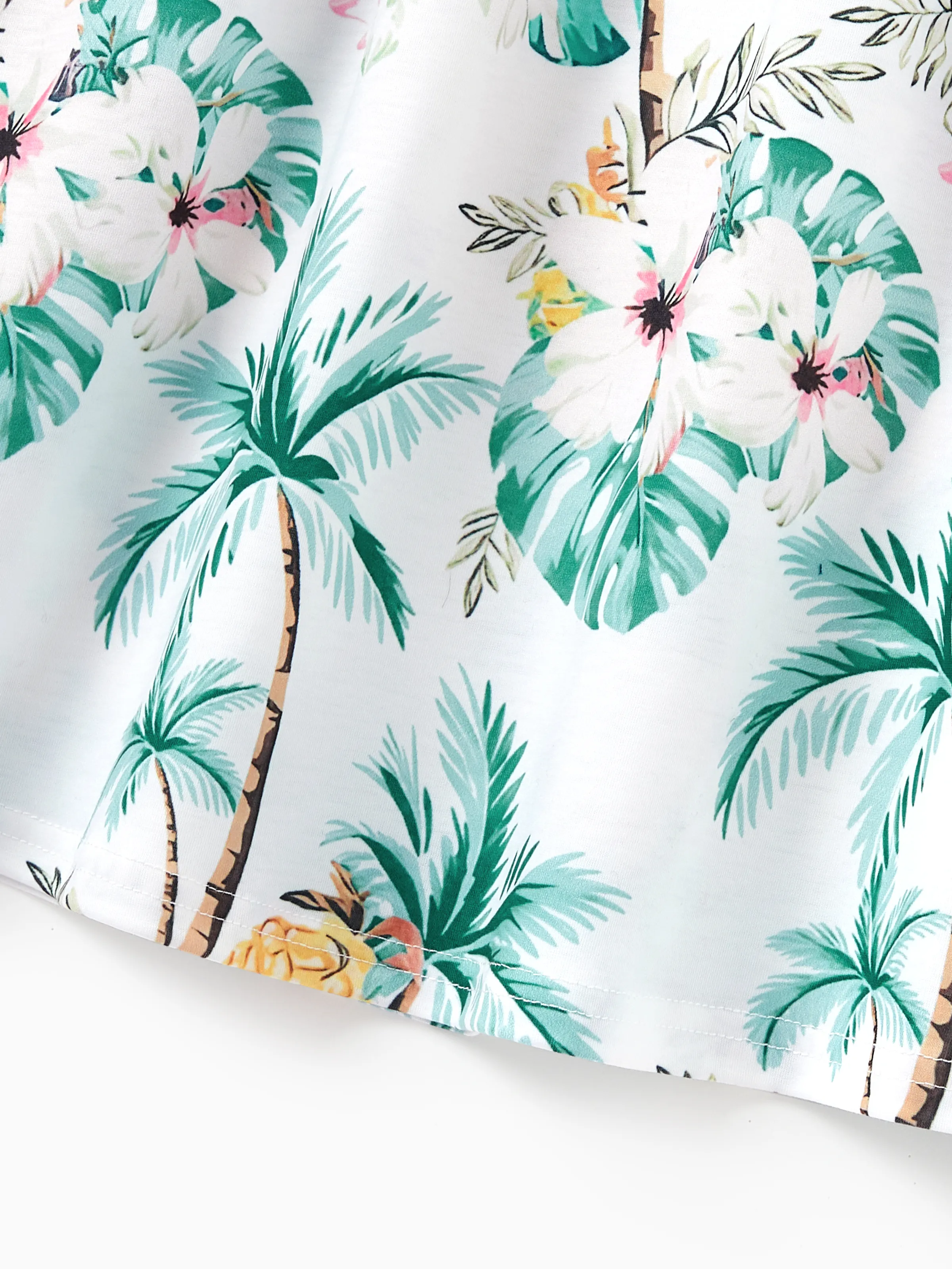 Toddler/Kid Girl Tropical Print Tank Bowknot Dress Green - Image 8