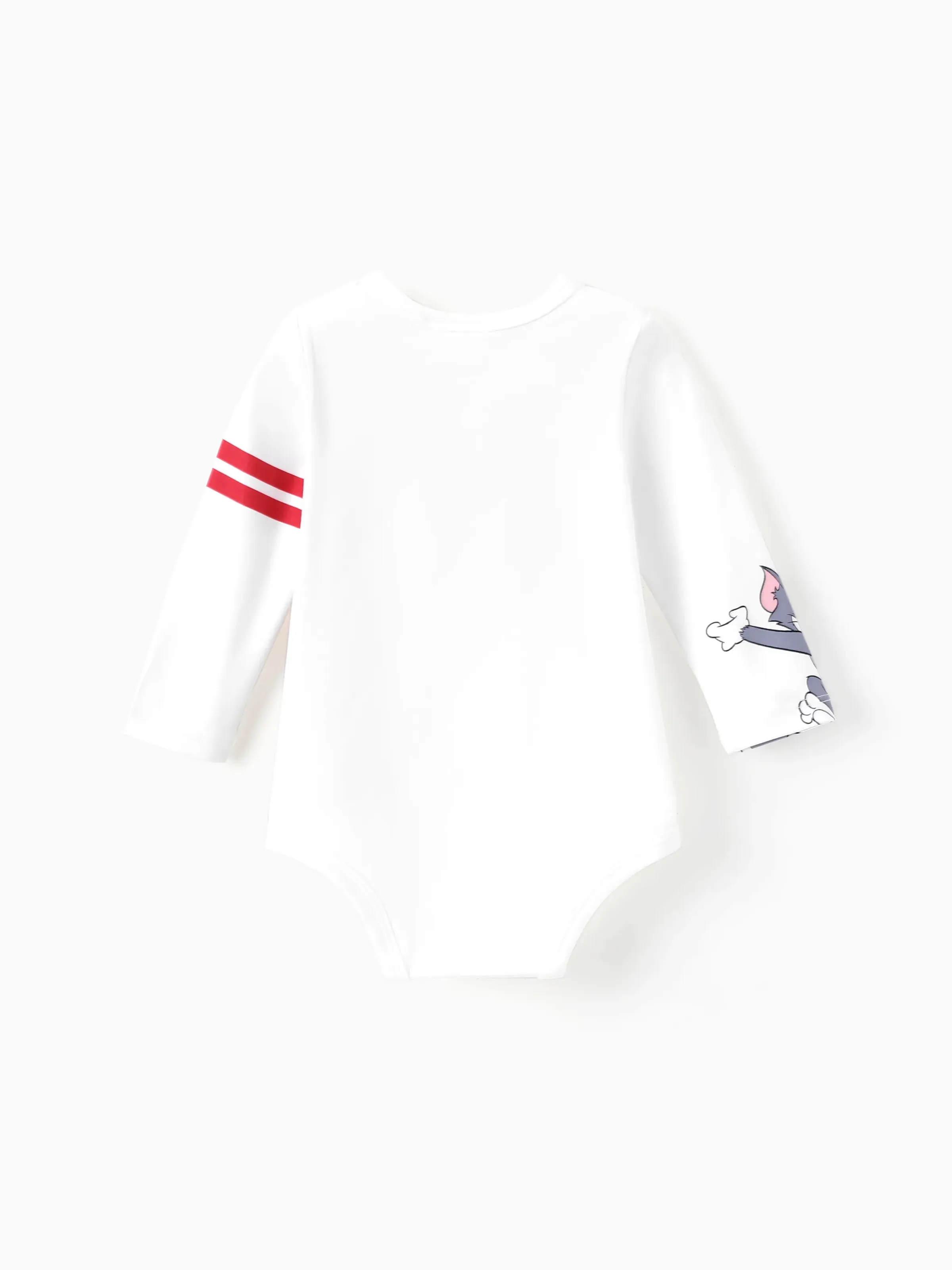Tom and Jerry Baby Boy Character Print Long-sleeve Bodysuit White - Image 3