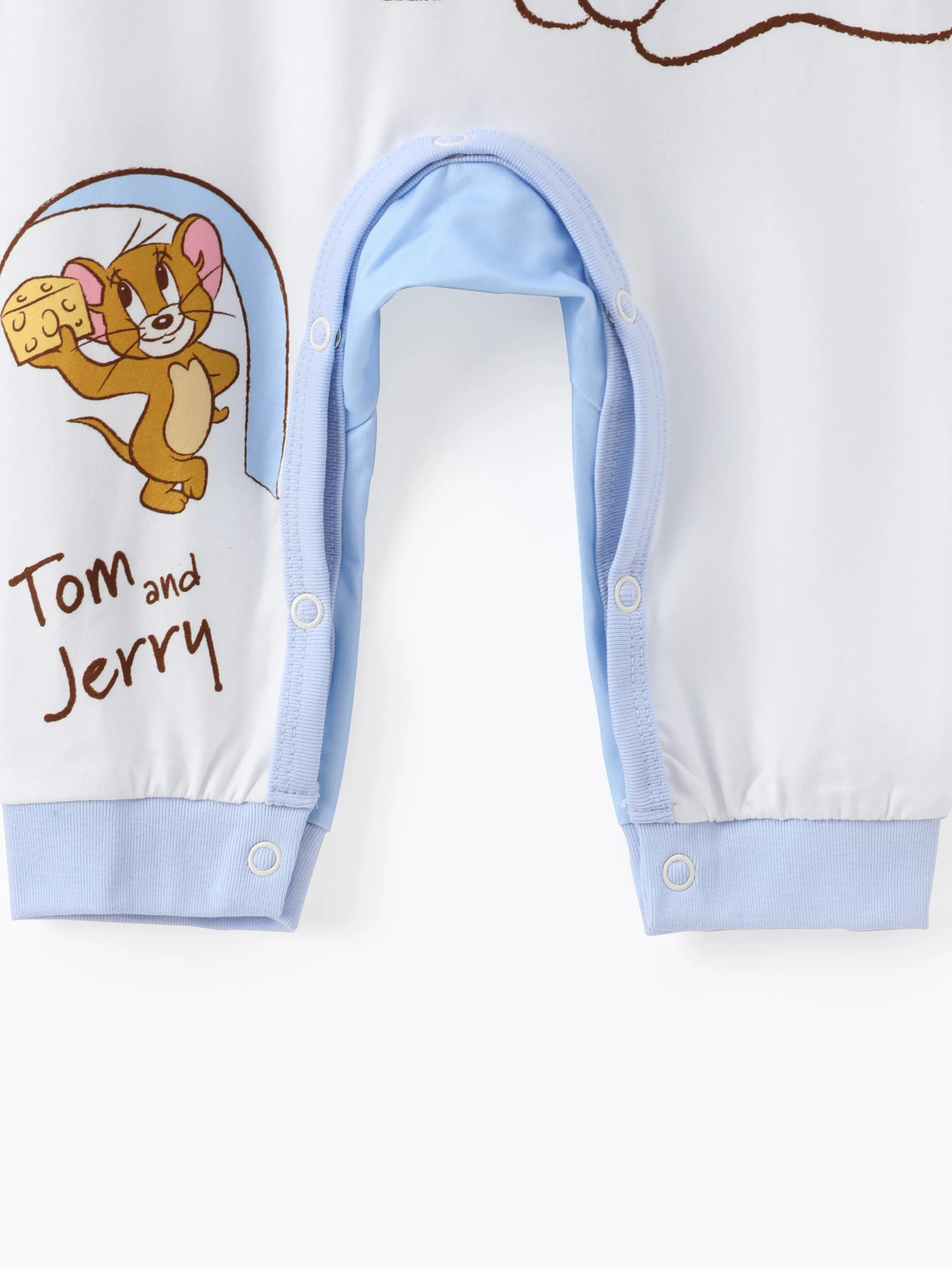 Tom and Jerry Baby Boy/Girl Cute Pattern Print Jumpsuit Blue - Image 6