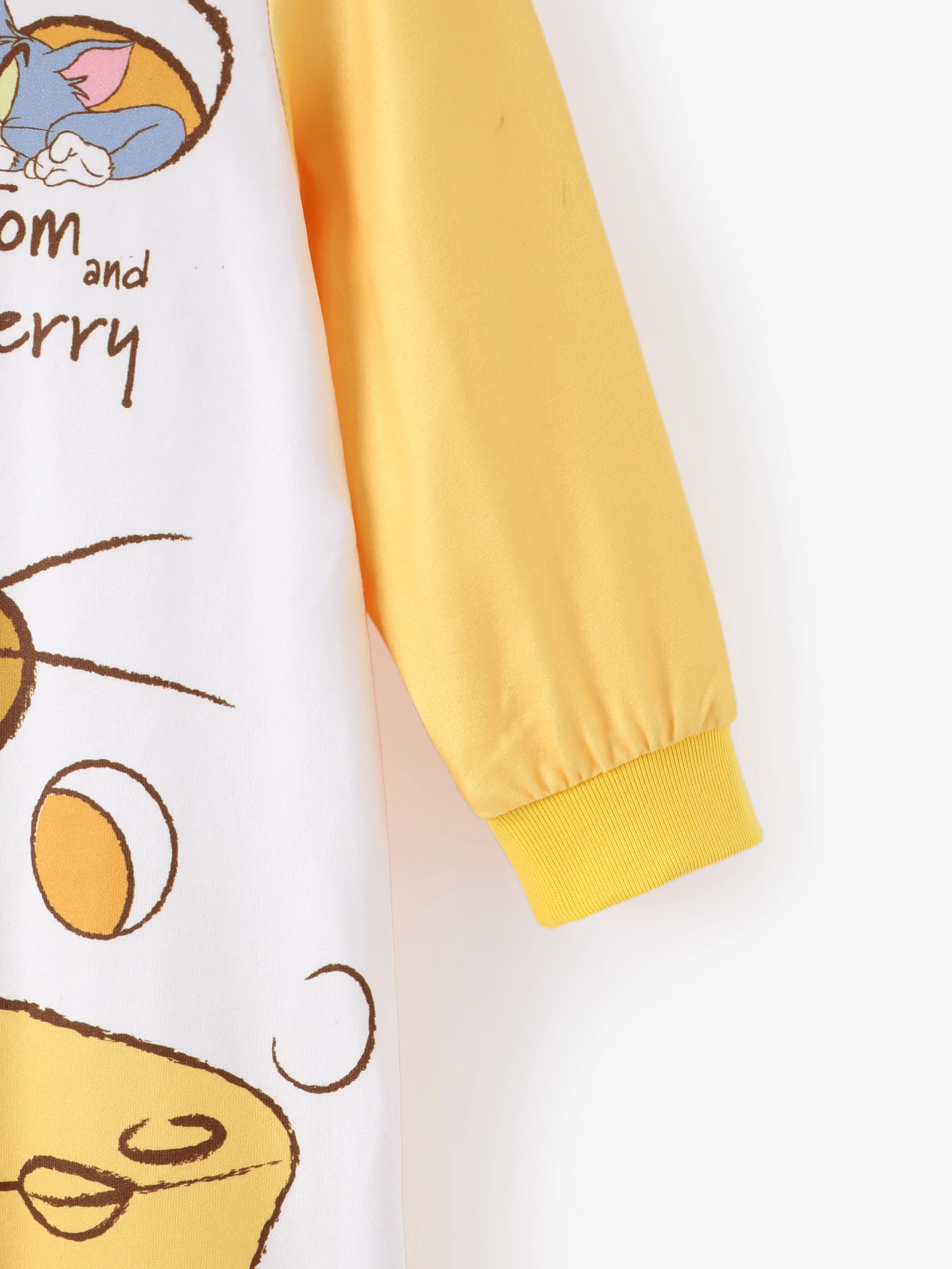 Tom and Jerry Baby Boy/Girl Cute Pattern Print Jumpsuit Yellow - Image 5