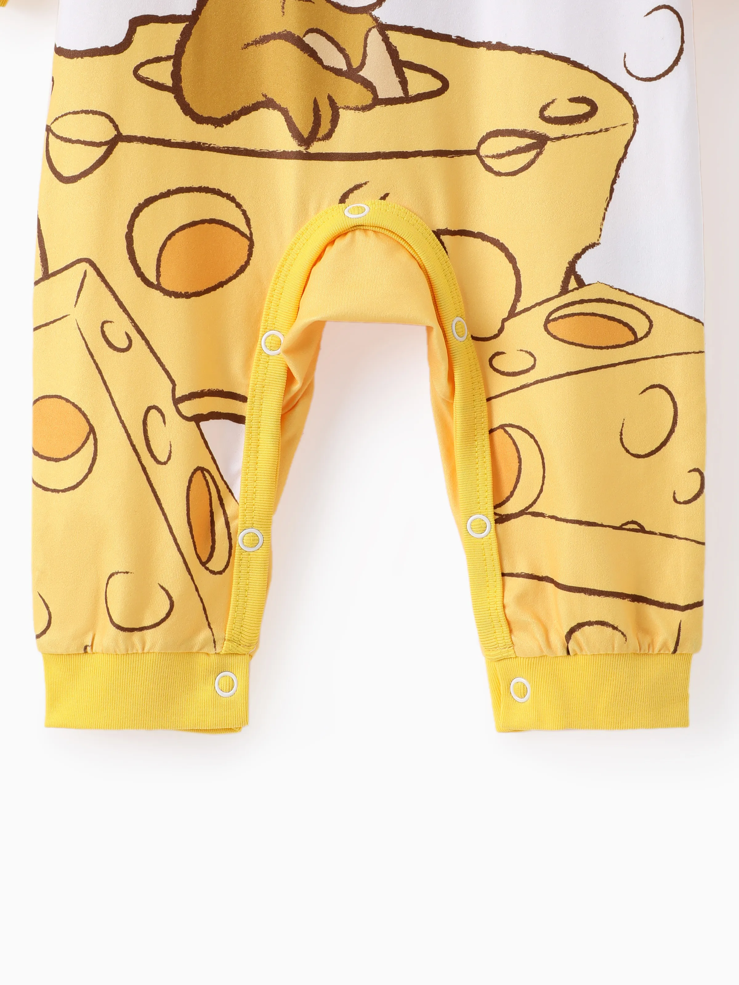 Tom and Jerry Baby Boy/Girl Cute Pattern Print Jumpsuit Yellow - Image 6