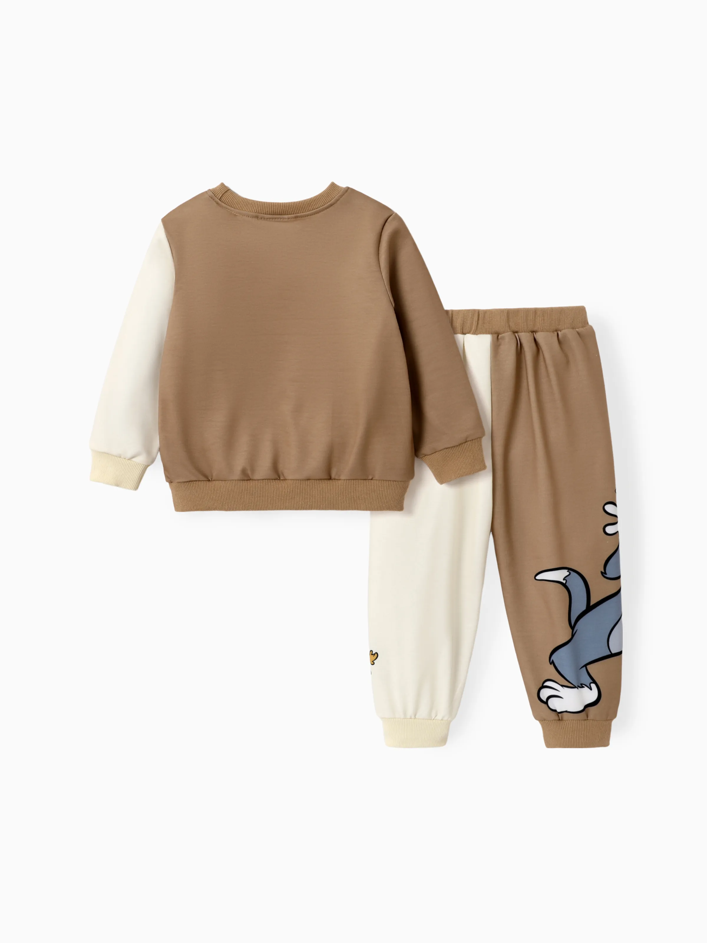Tom and Jerry Toddler Boy Colorblock Character Print Long-sleeve Top and Pants Set Multi-color - Image 3