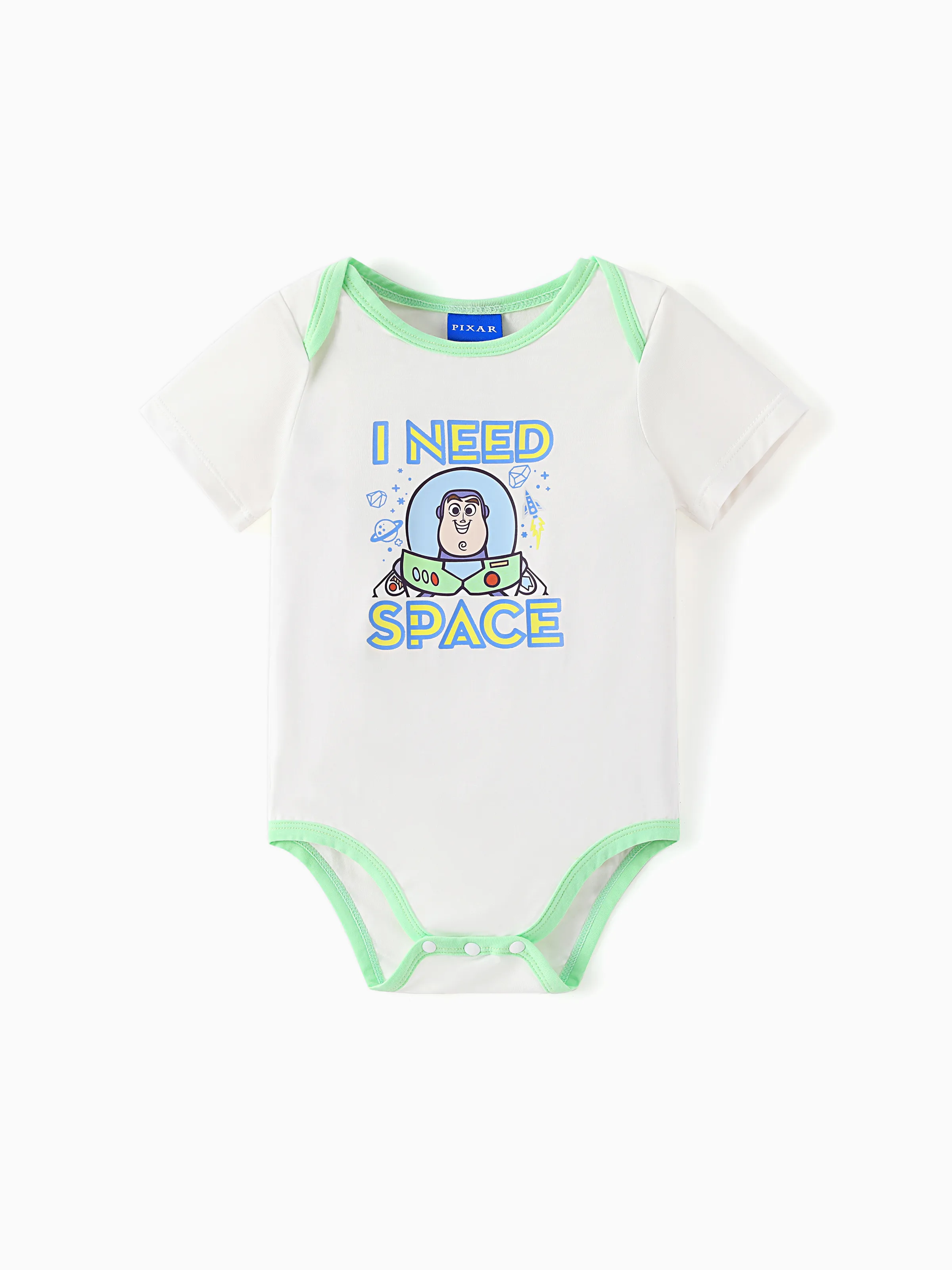 Toy Story Bamboo Baby Boy Buzz Lightyear Printed  Bodysuit  Color block - Image 8