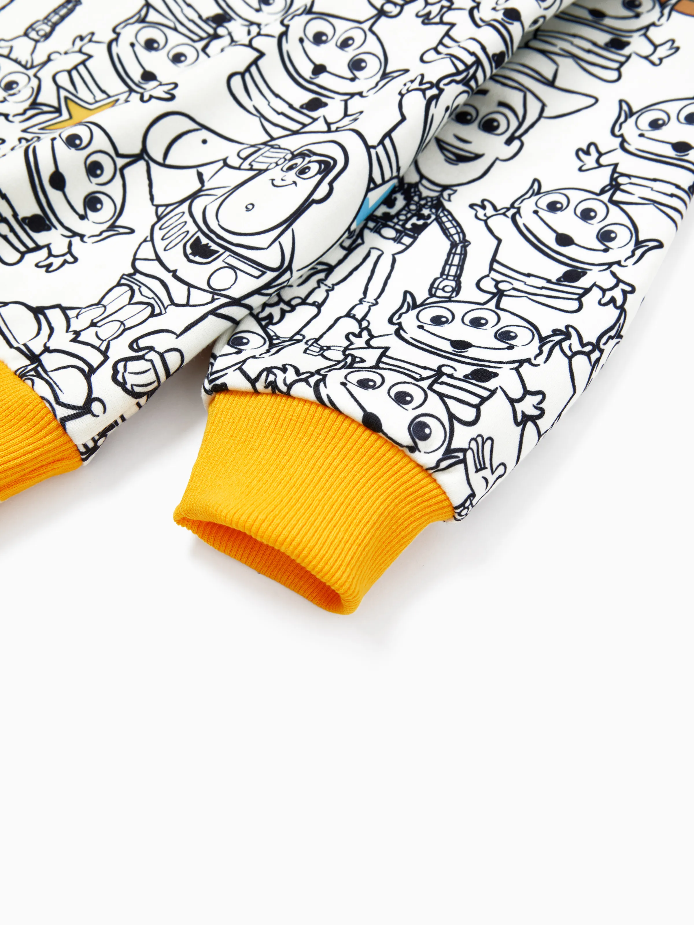 Toy Story Buzz Toddler/Kids Boy Woody Hooded Ribbed Cuffs Hoodie Yellow - Image 4