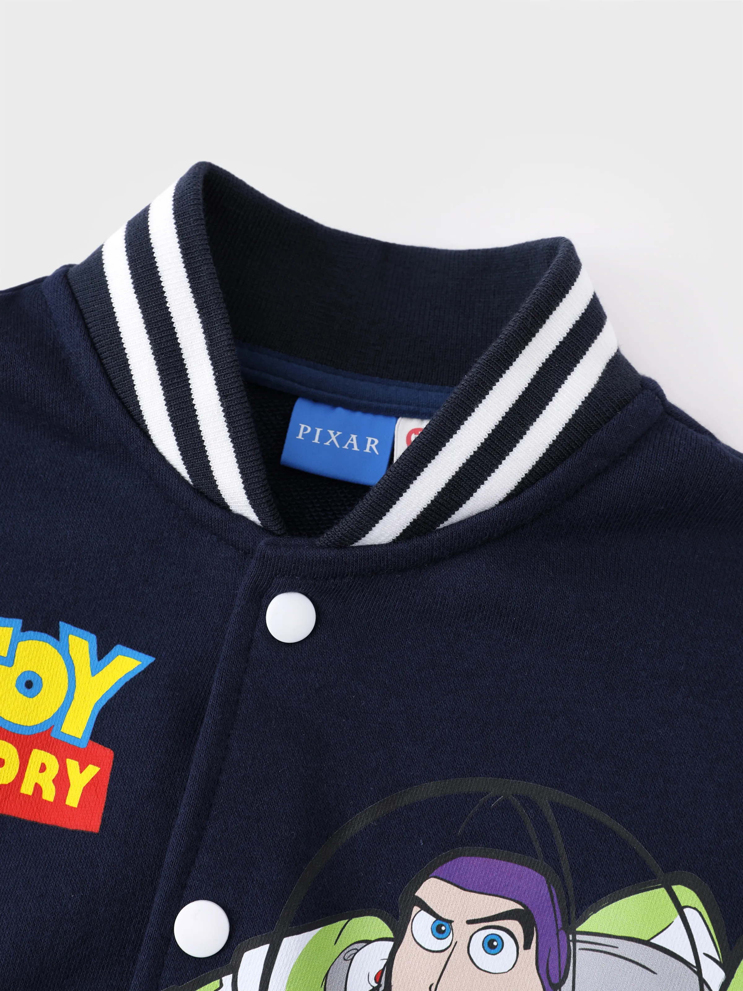 Toy Story Toddler Boy Buzz Lightyear Snap Button Colorblock Bomber Jacket Deep Blue - Image 7