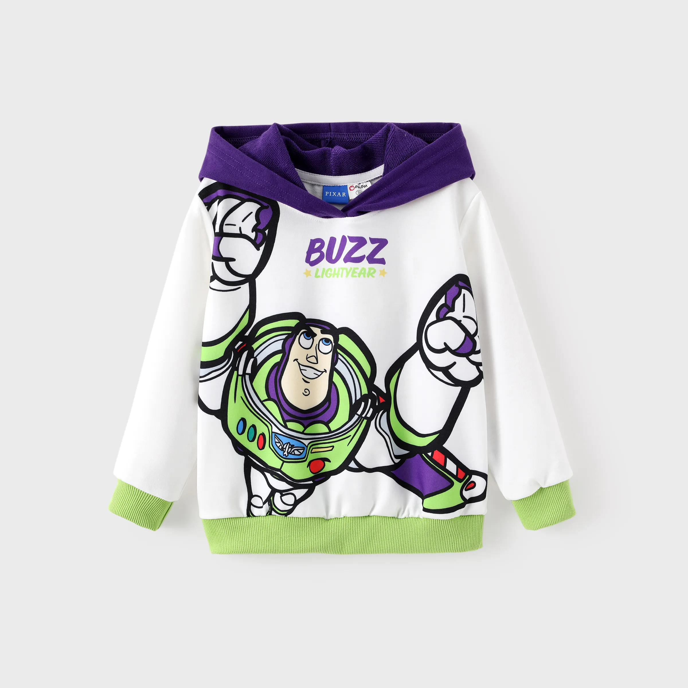 Toy Story Toddler Boy Buzz Lightyear Ribbed Cuffs Hooded Top White - Image 8