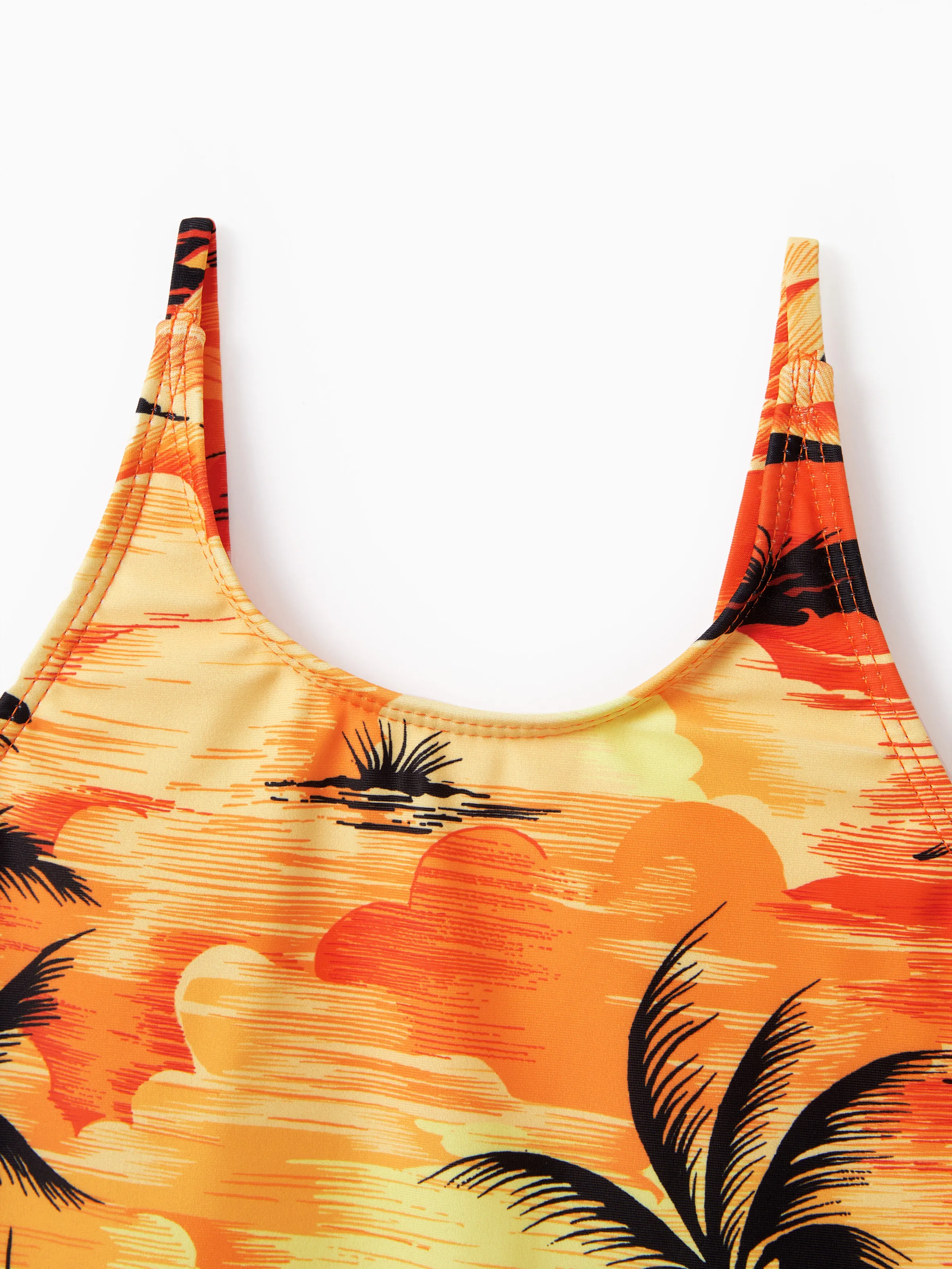 Daddy & Daughter Tropical Hawaiian Swimsuits Swimwear Orange - Image 10