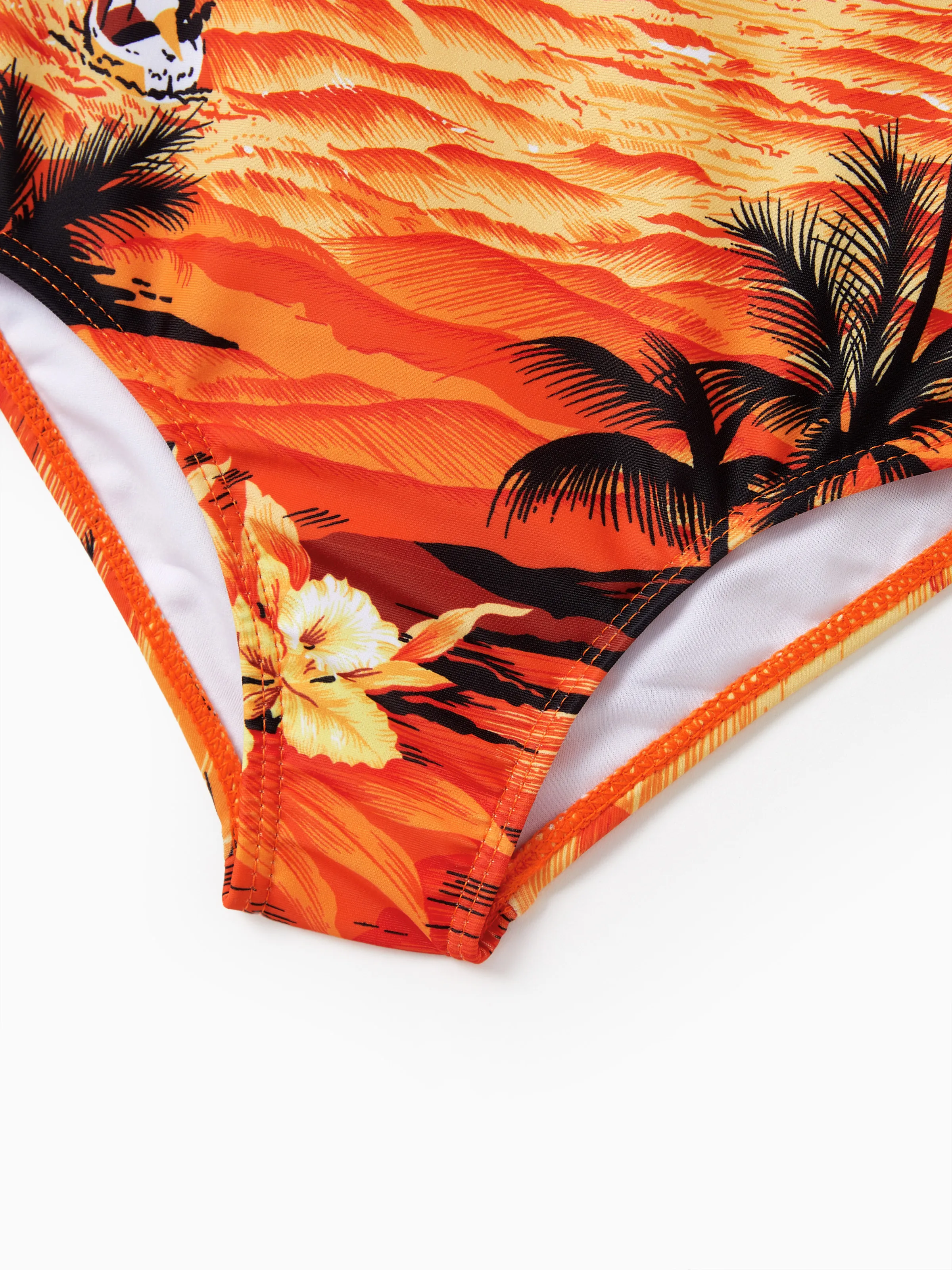 Daddy & Daughter Tropical Hawaiian Swimsuits Swimwear Orange - Image 12