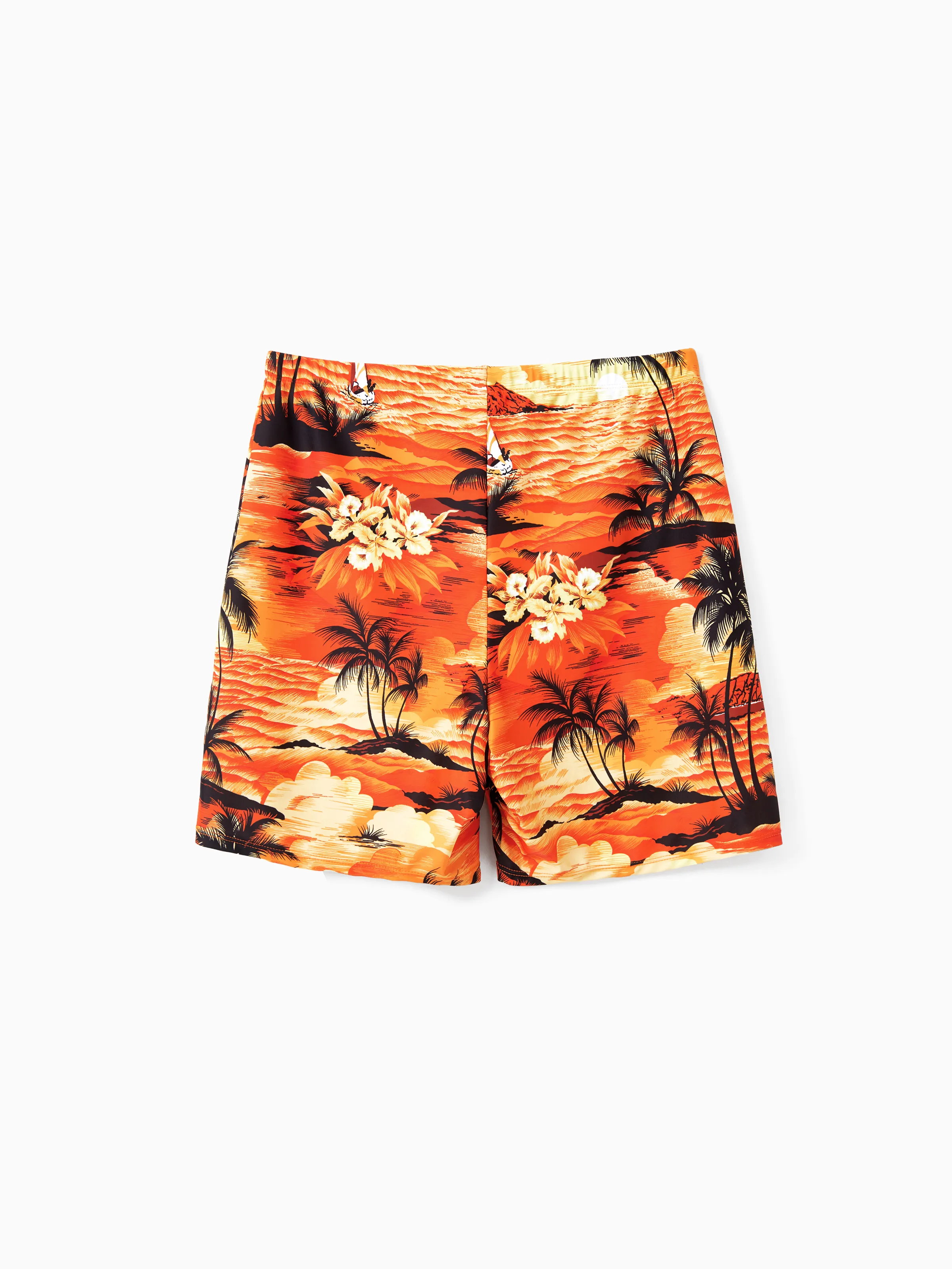Daddy & Daughter Tropical Hawaiian Swimsuits Swimwear Orange - Image 4