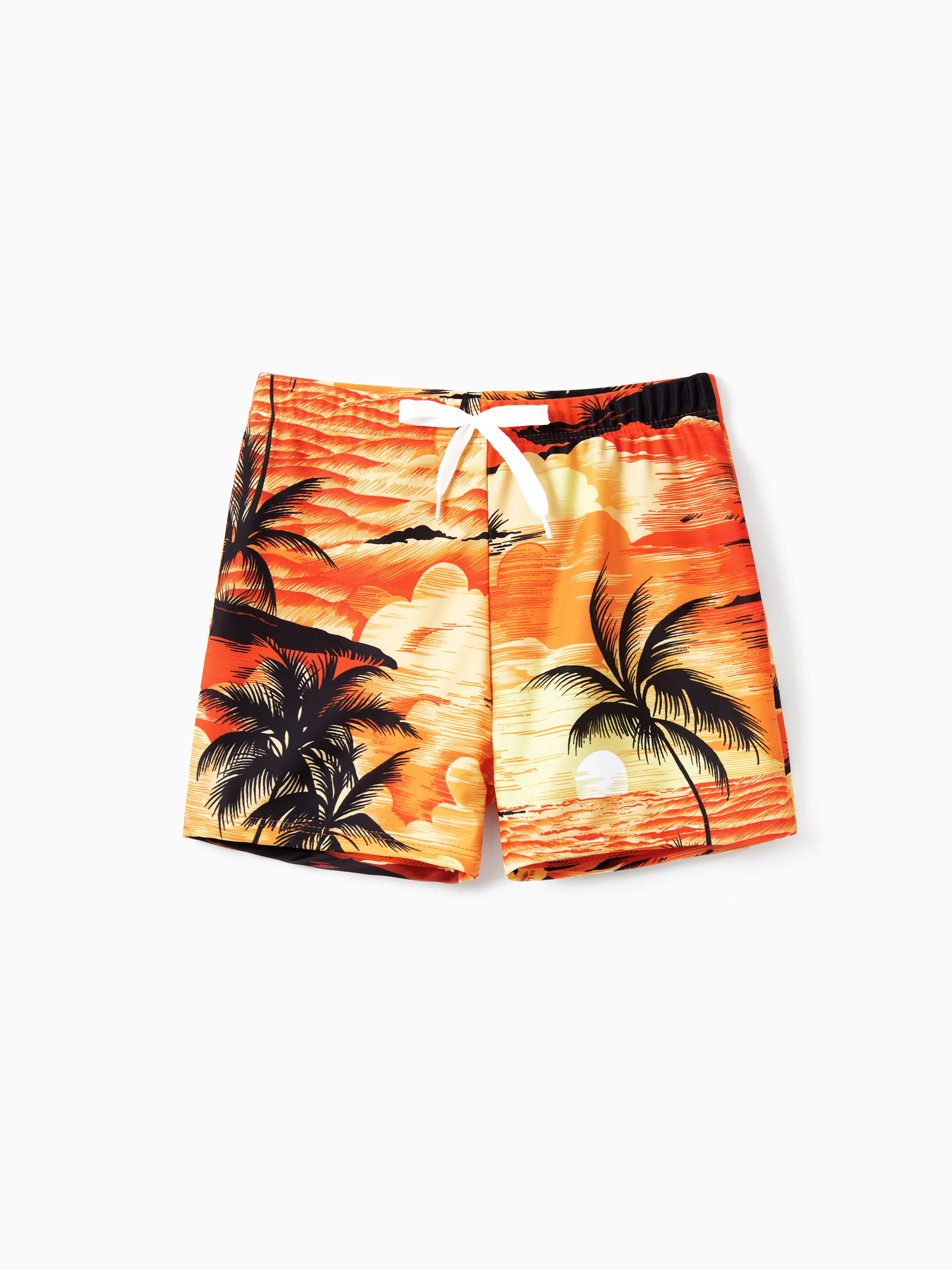 Tropical Hawaiian Swimsuits for Family Matching Swimwear Orange - Image 12