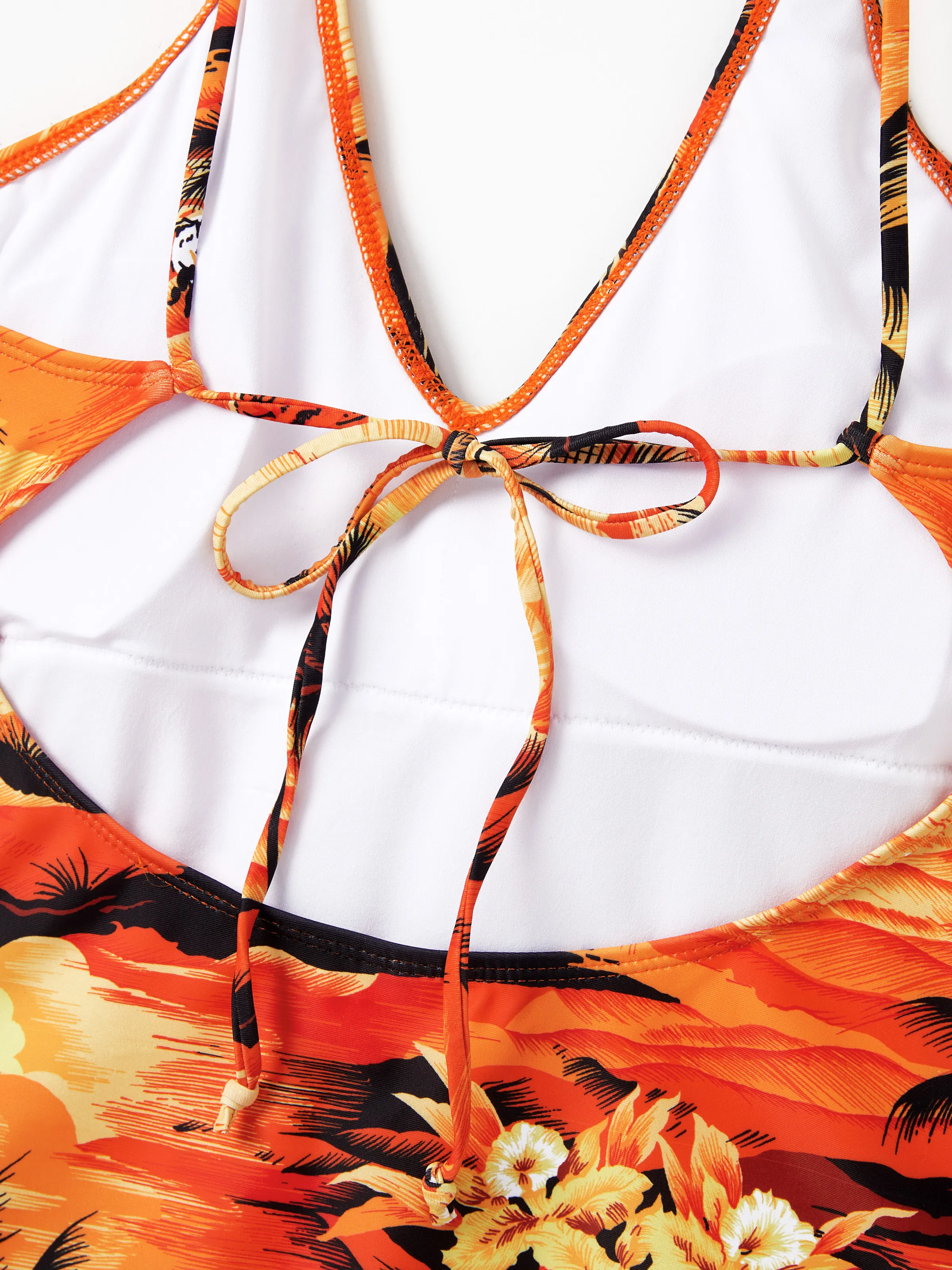 Tropical Hawaiian Swimsuits for Family Matching Swimwear Orange - Image 6