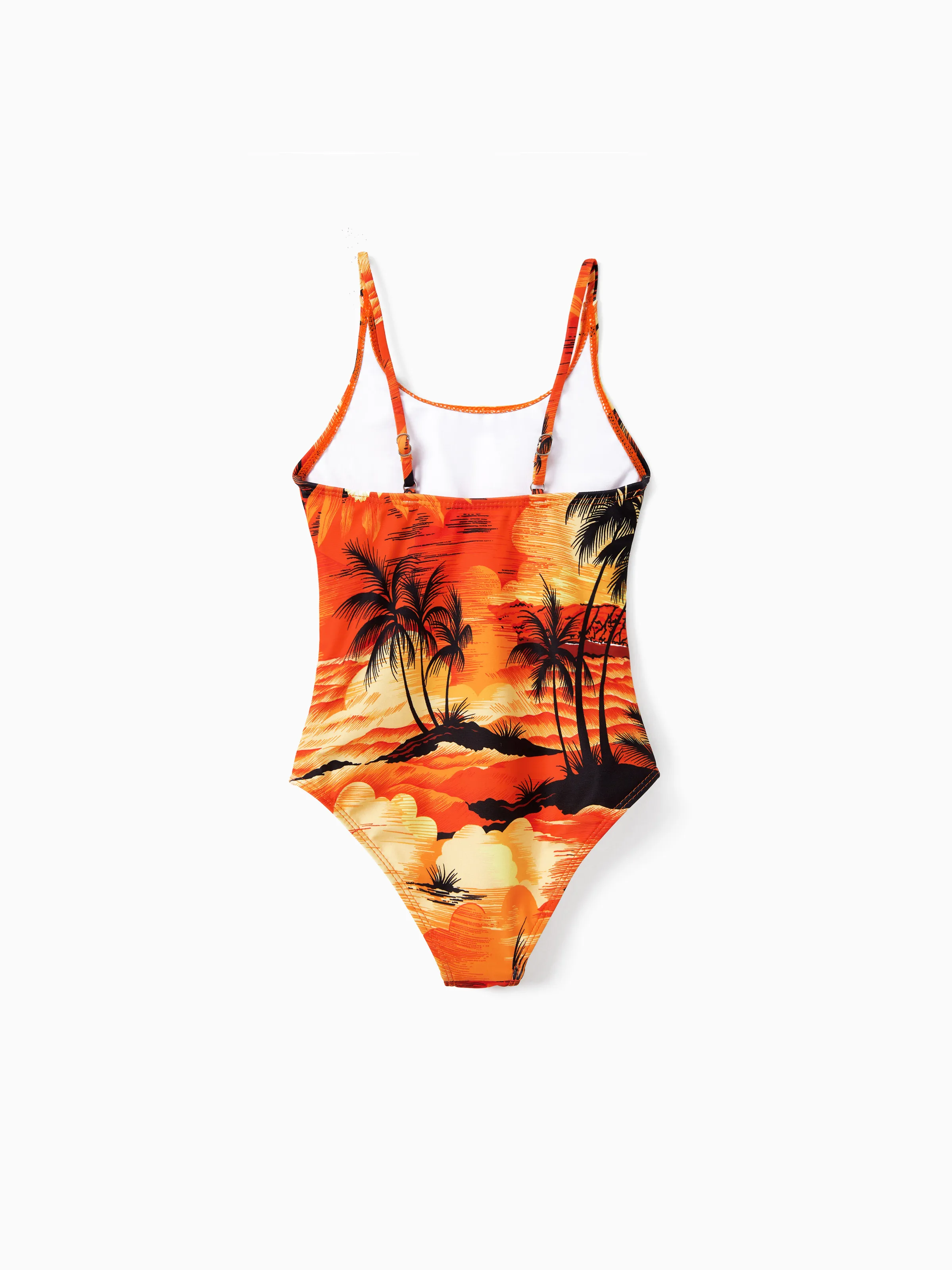 Tropical Hawaiian Swimsuits for Family Matching Swimwear Orange - Image 8