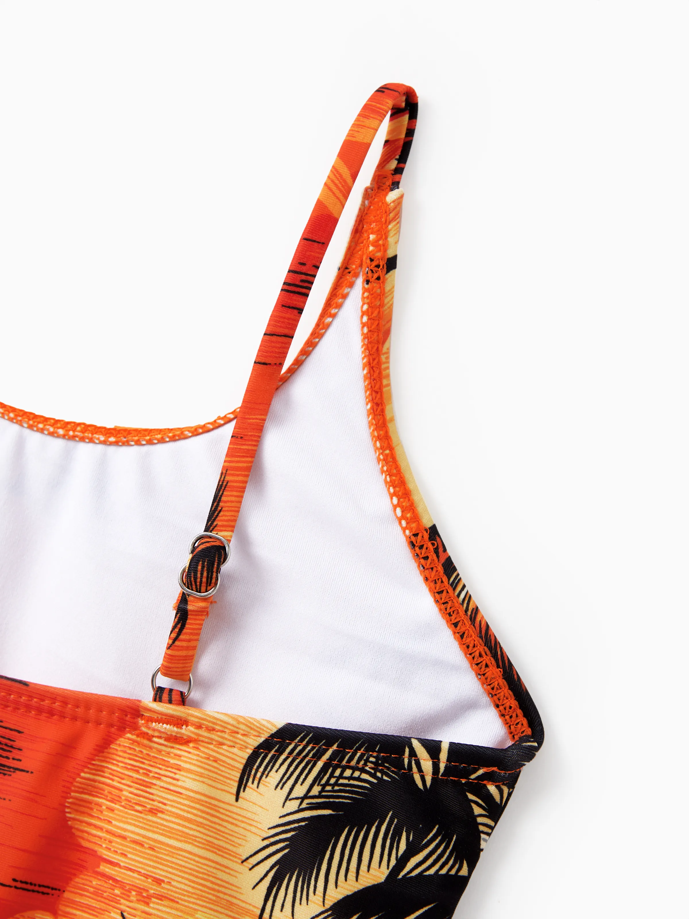 Mommy & me Tropical Hawaiian Swimsuits Swimwear Orange - Image 11